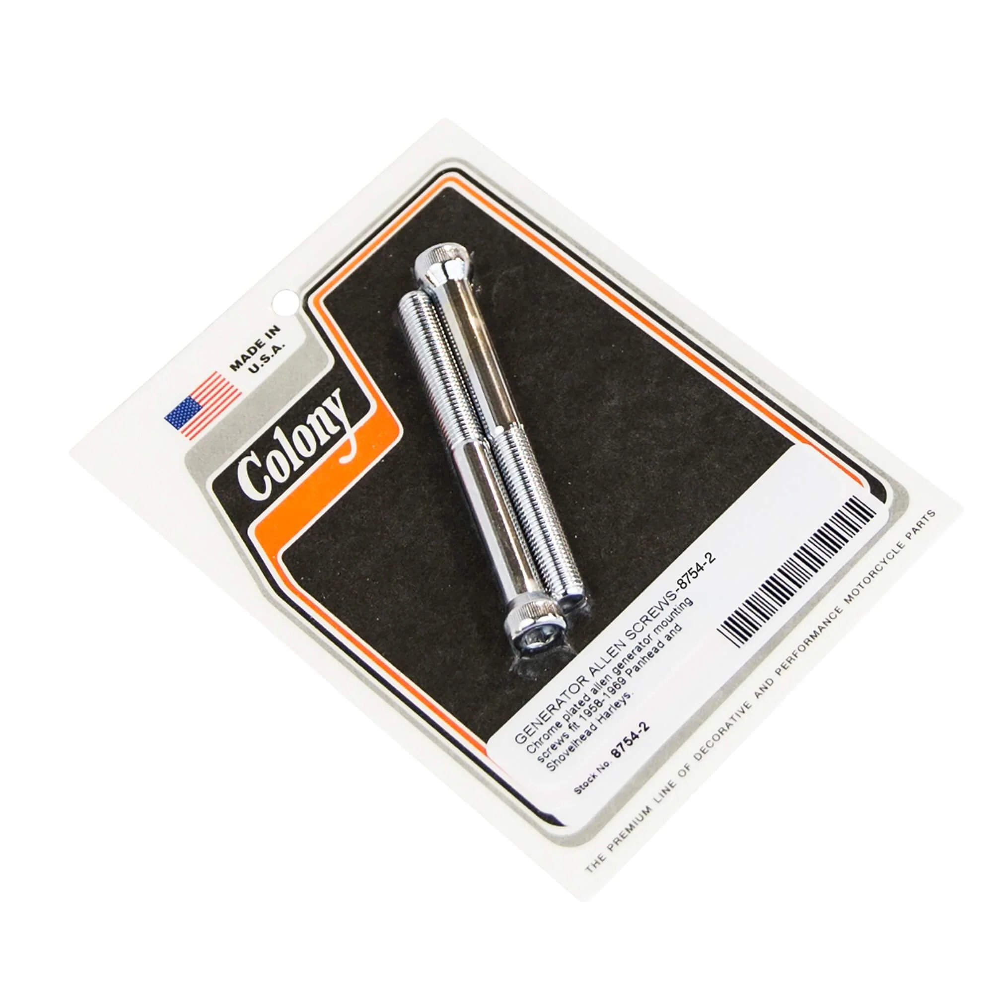 #8754-2 Generator Allen Screw Kit 1958-1969 Harley-Davidson Panhead/Shovelhead - Chrome Plated
