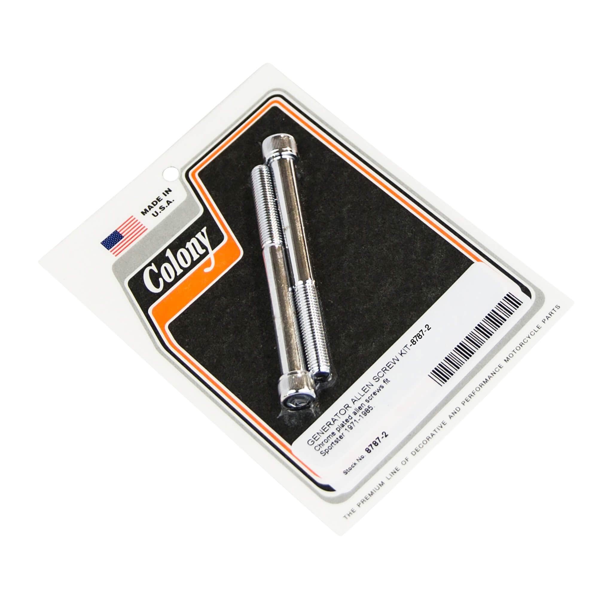 #8787-2 Generator Allen Screw Kit 1971-1985 Harley-Davidson Sportster - Chrome Plated