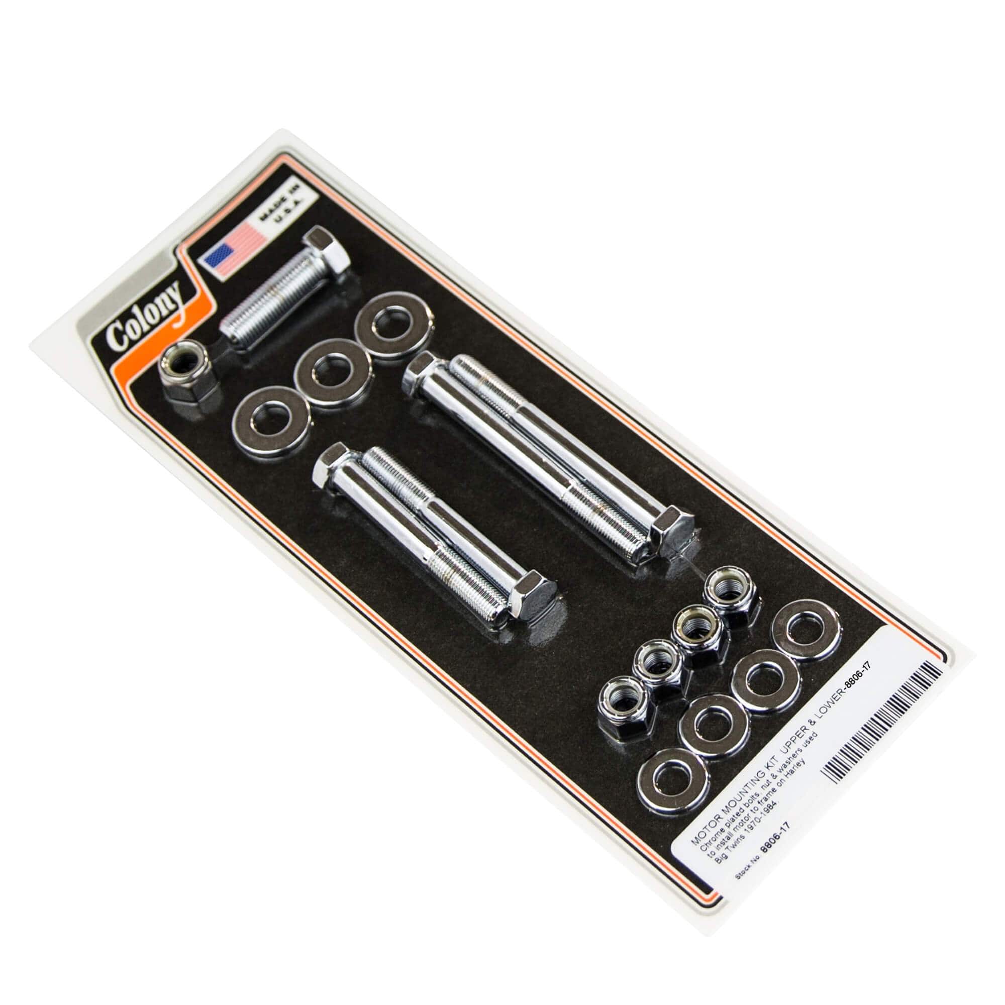 #8806-17 Motor Mounting Kit Upper & Lower 1970-1984 Harley-Davidson Big Twin - Chrome Plated