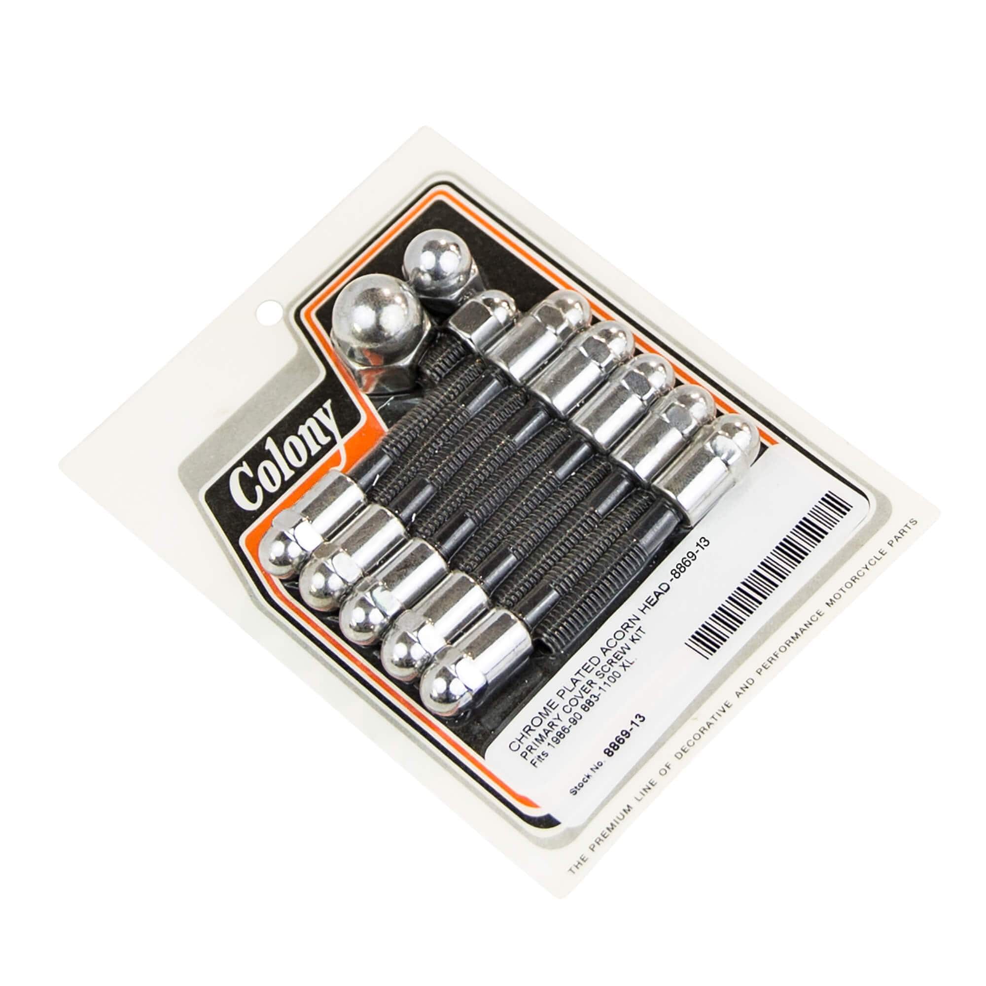 #8869-13 Primary Cover Screw Kit Acorn Head 1986-1990 Harley-Davidson Sportster - Chrome Plated