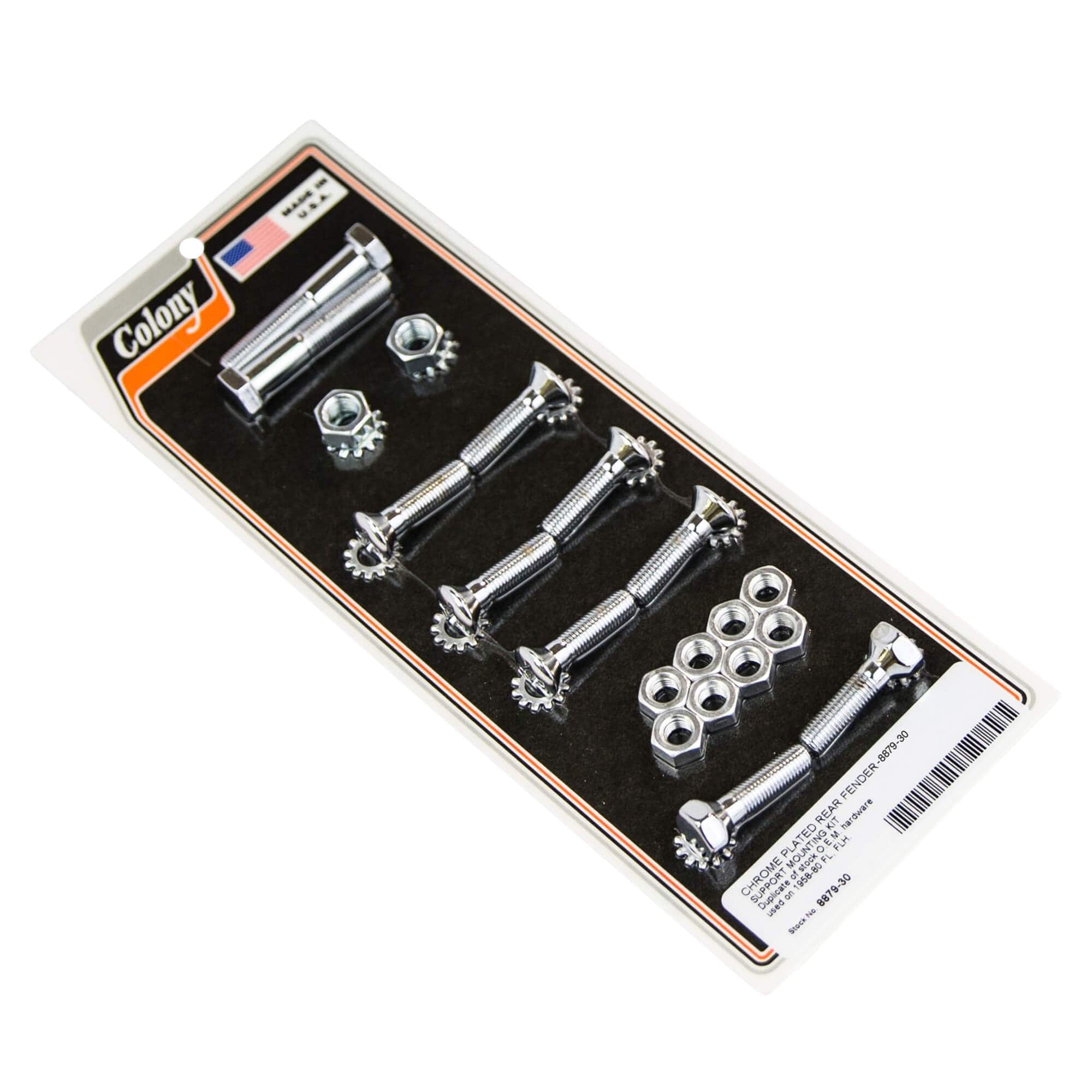 #8879-30 Rear Fender Support Mounting Kit 1958-1980 Harley-Davidson FL/FLH - Chrome Plated