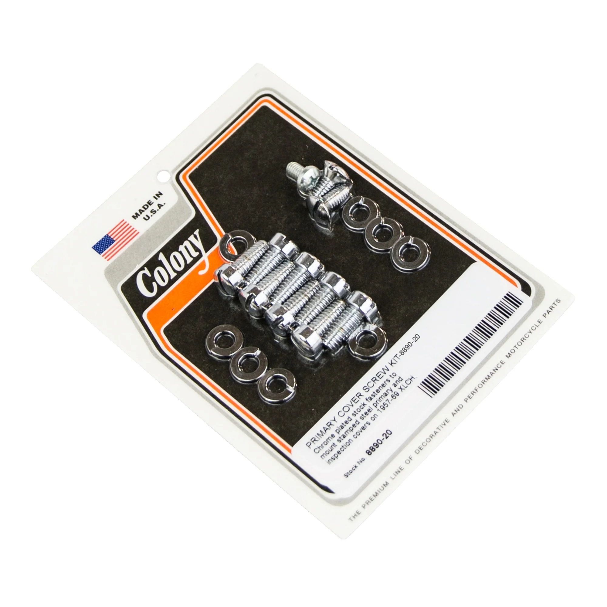 #8890-20 Primary Cover Screw Kit 1957-1969 Harley-Davidson XLCH - Chrome Plated