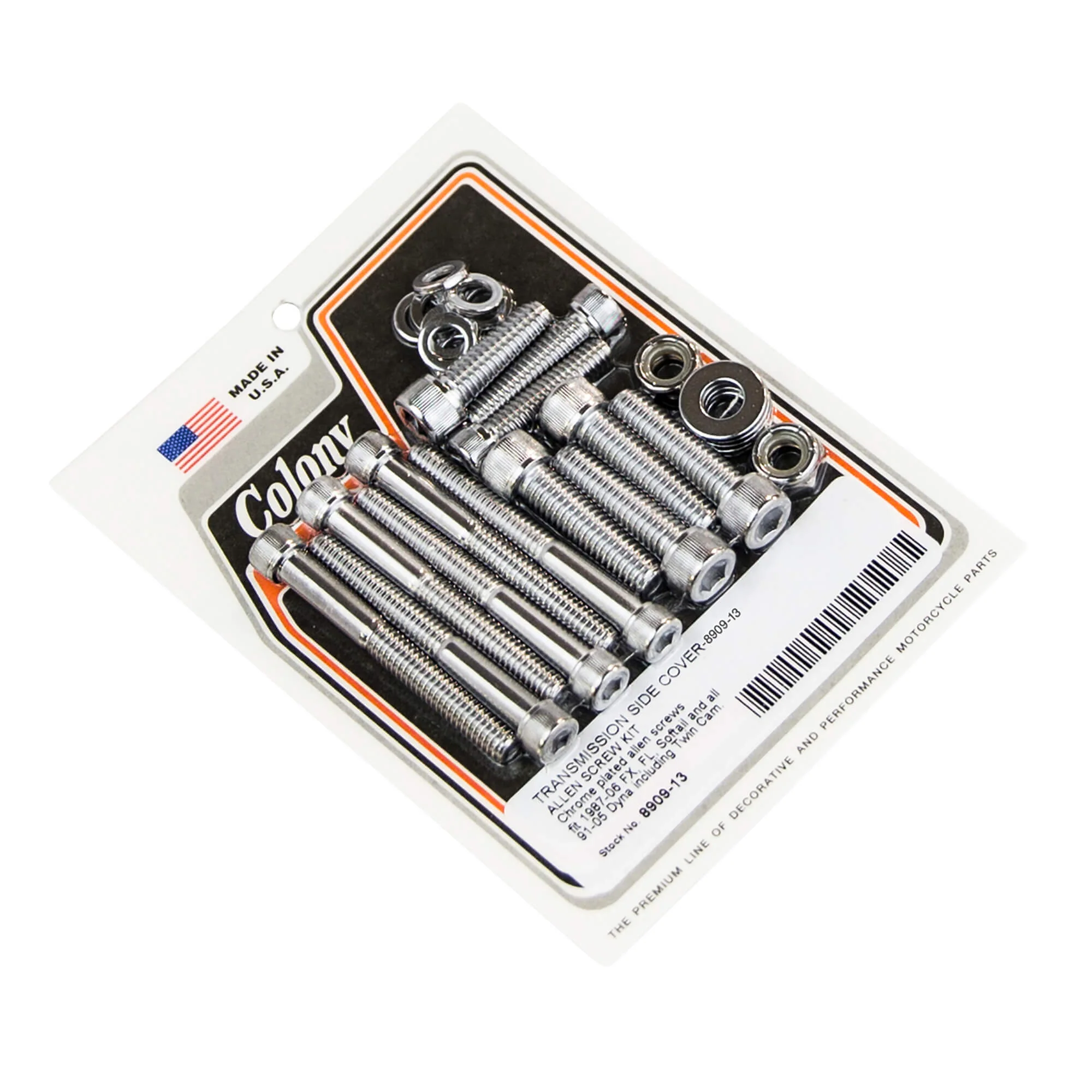 #8909-13 Transmission Side Cover Allen Head 1987-2006 Harley-Davidson FX/FL/Softail 1991-2005 Dyna - Chrome Plated
