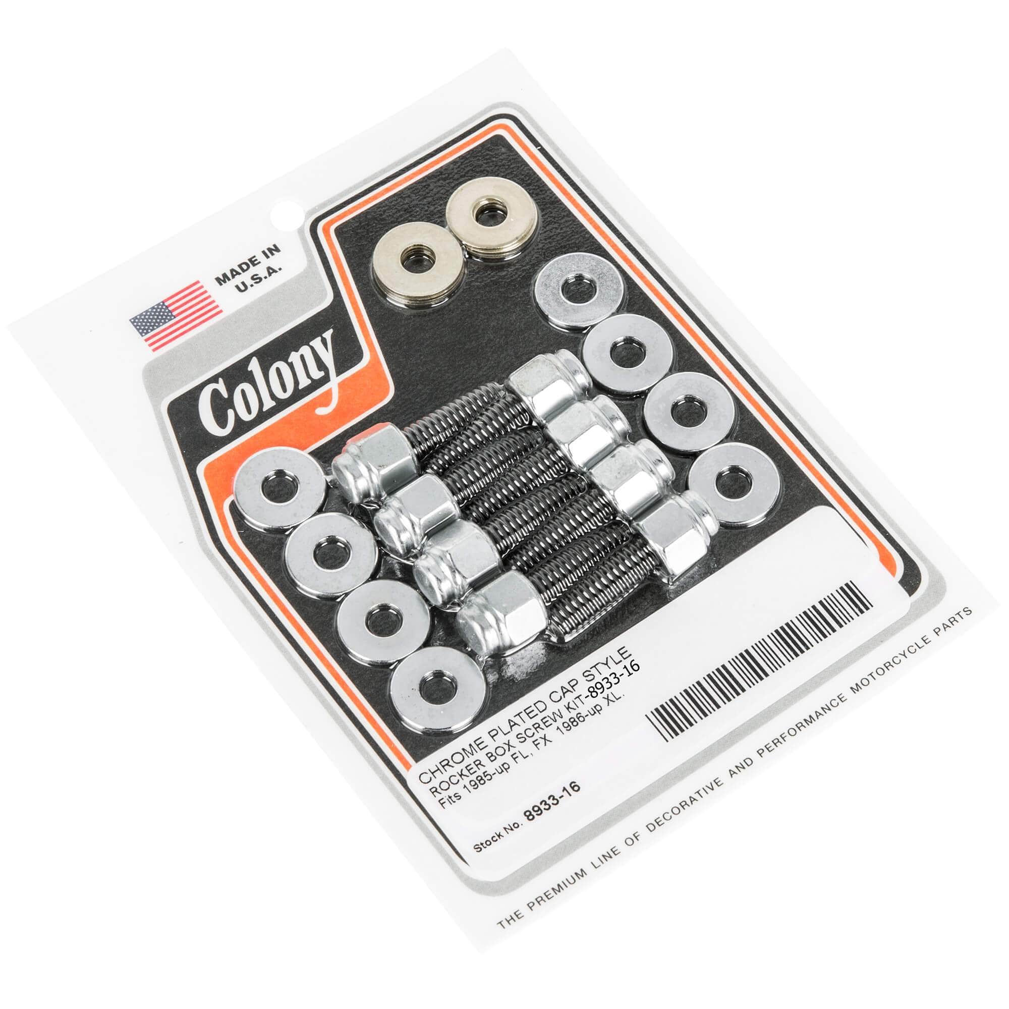 #8933-16 Rocker Box Screw Kit 1985-Up Harley-Davidson FL/FX - Chrome Plated - Image 2