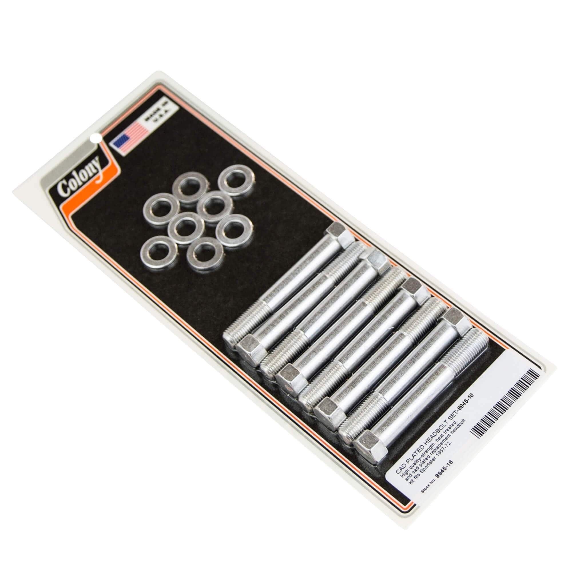 #8945-16 Head Bolt Set 1957-1972 Harley-Davidson Sportster - CAD Plated