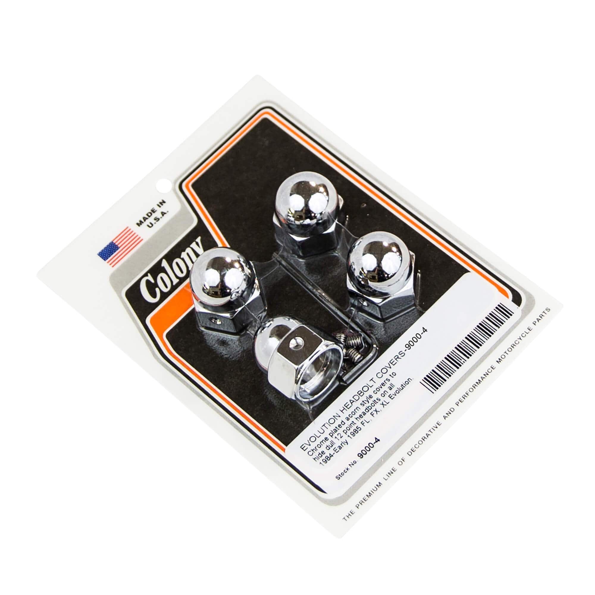 #9000-4 Evo Acorn Head Bolt Covers 1984-1985 Harley-Davidson FL/FX/X - Chrome Plated