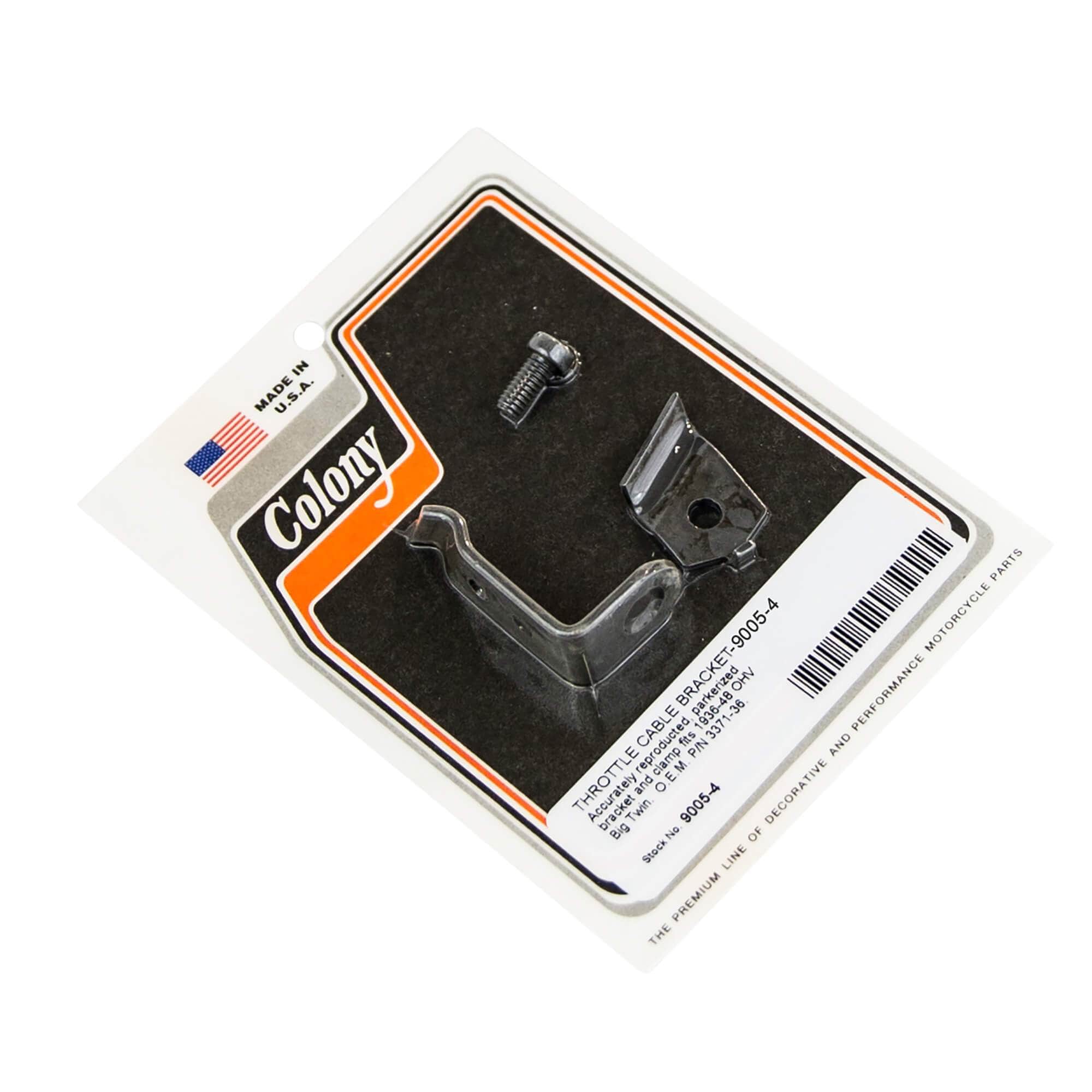 #9005-4 Throttle Cable Bracket 1936-1948 Harley-Davidson OHV Big Twin - Parkerized