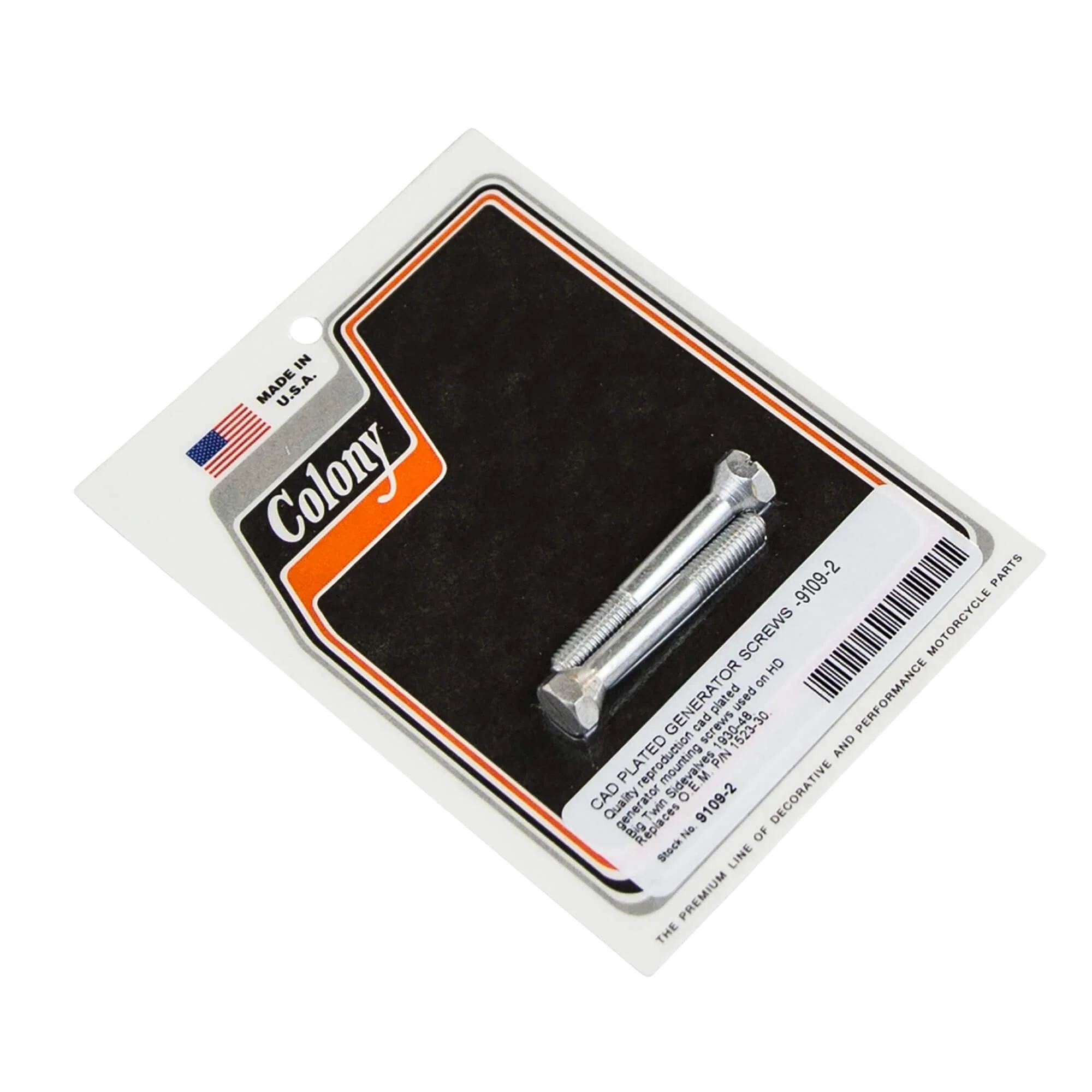 #9109-2 Generator Screws 1930-1948 Harley-Davidson Big Twin Sidevalves OEM #1523-30 - CAD Plated
