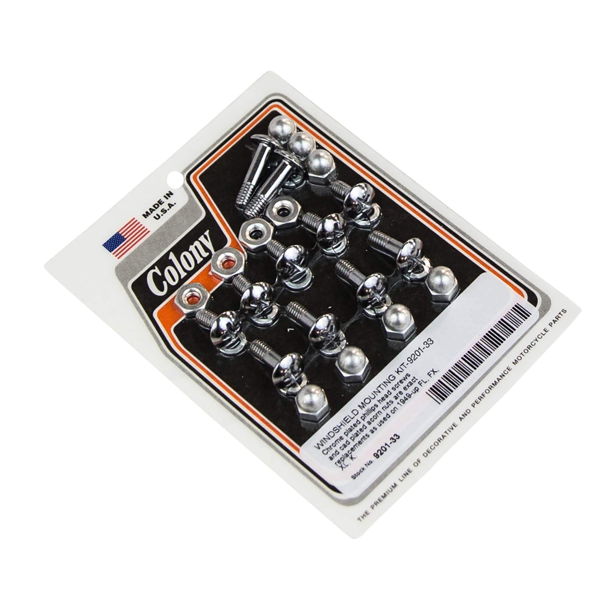 #9201-33 Windshield Mounting Kit 1949-Up Harley-Davidson FL/FX/XL/K - CAD Plated