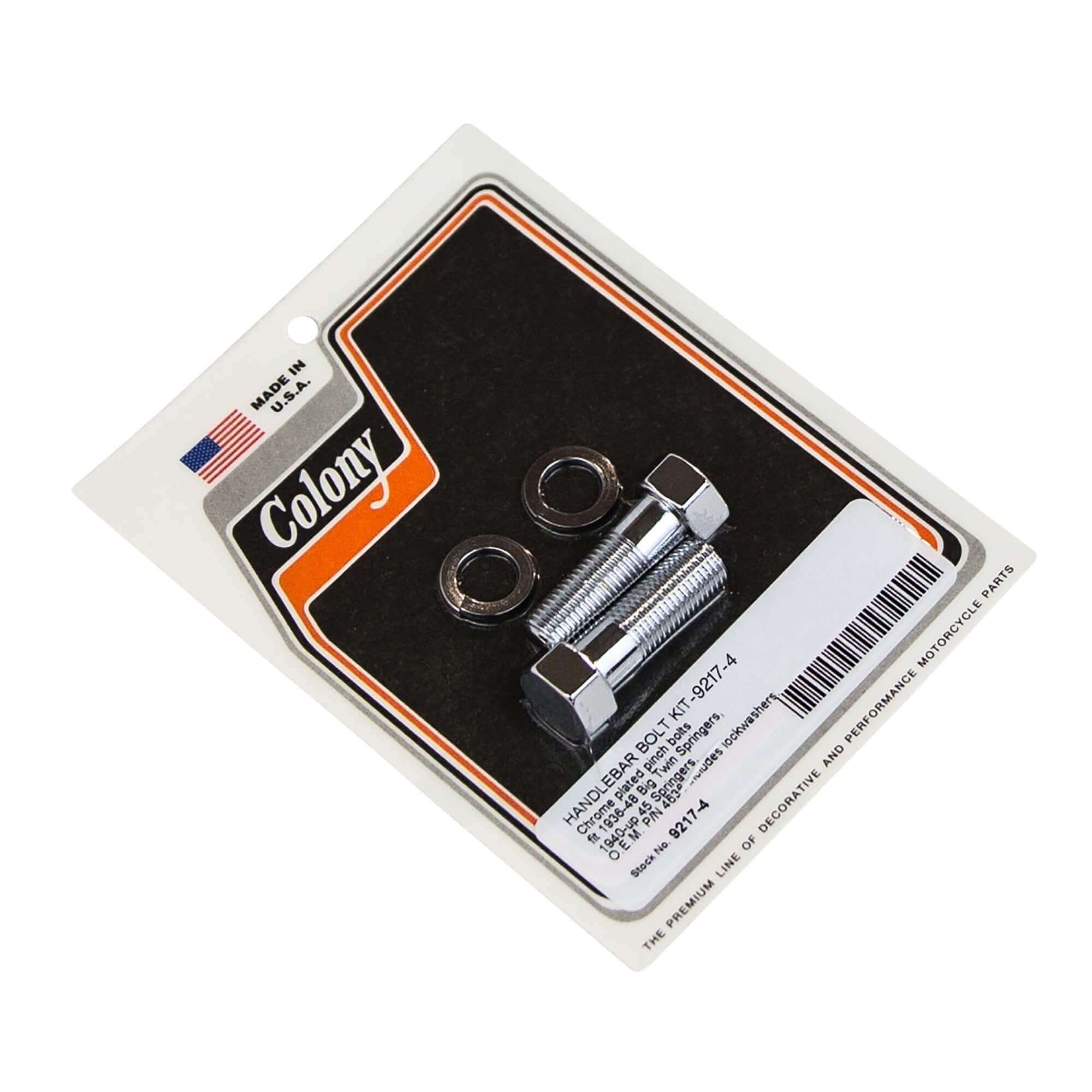 #9217-4 Handlebar Bolt Kit Harley-Davidson 1936-1948 Big Twin Springers 1940-Up 45 Springers - Chrome Plated