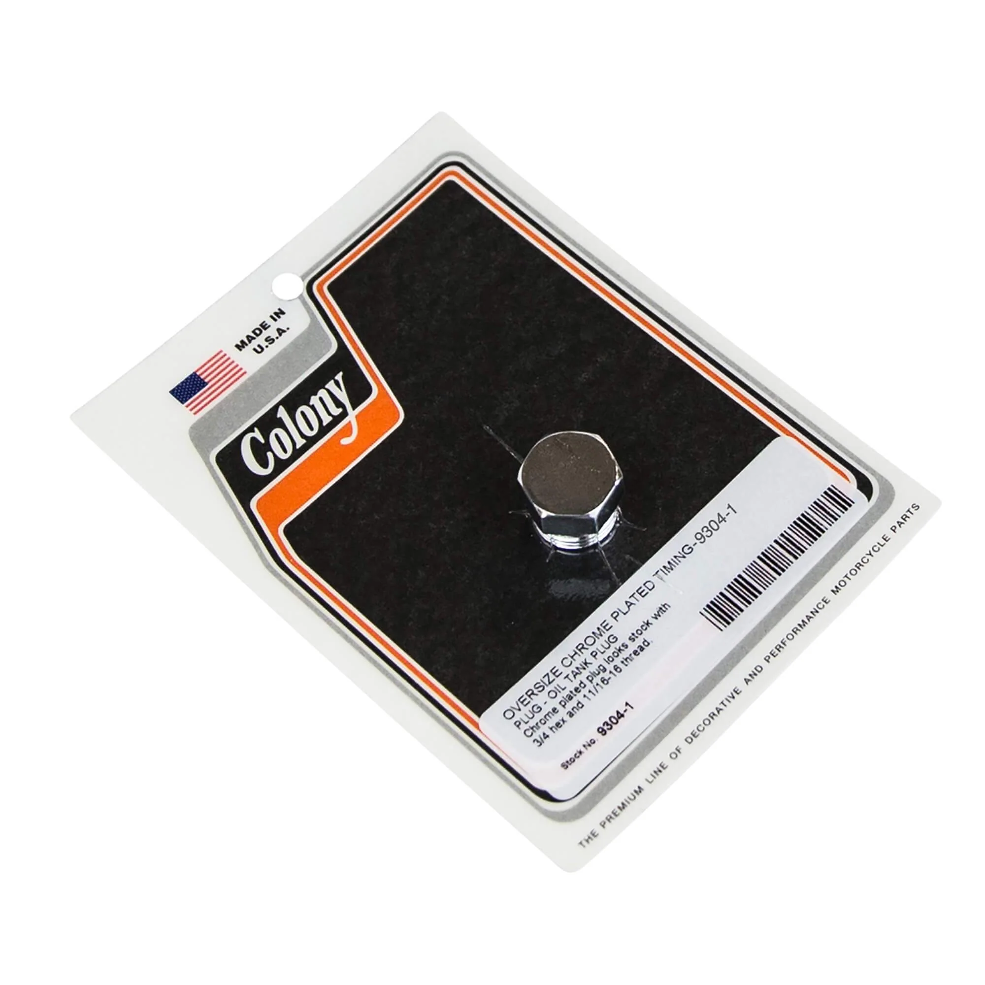 #9304-1 Oversize Harley-Davidson Timing & Oil Tank Plug - Chrome Plated