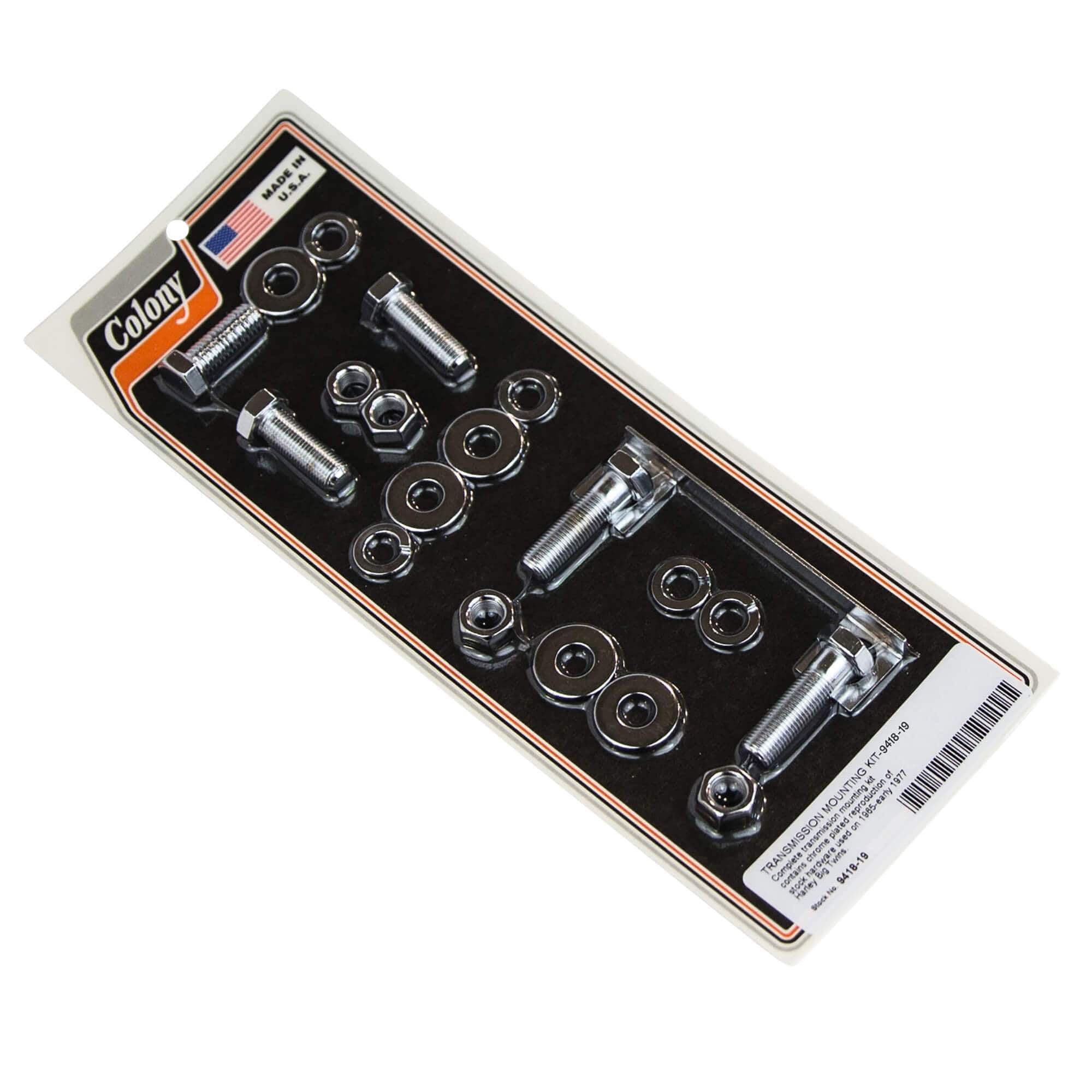 #9418-19 Transmission Mounting Kit 1965-Early 1977 Harley-Davidson Big Twin - Chrome Plated