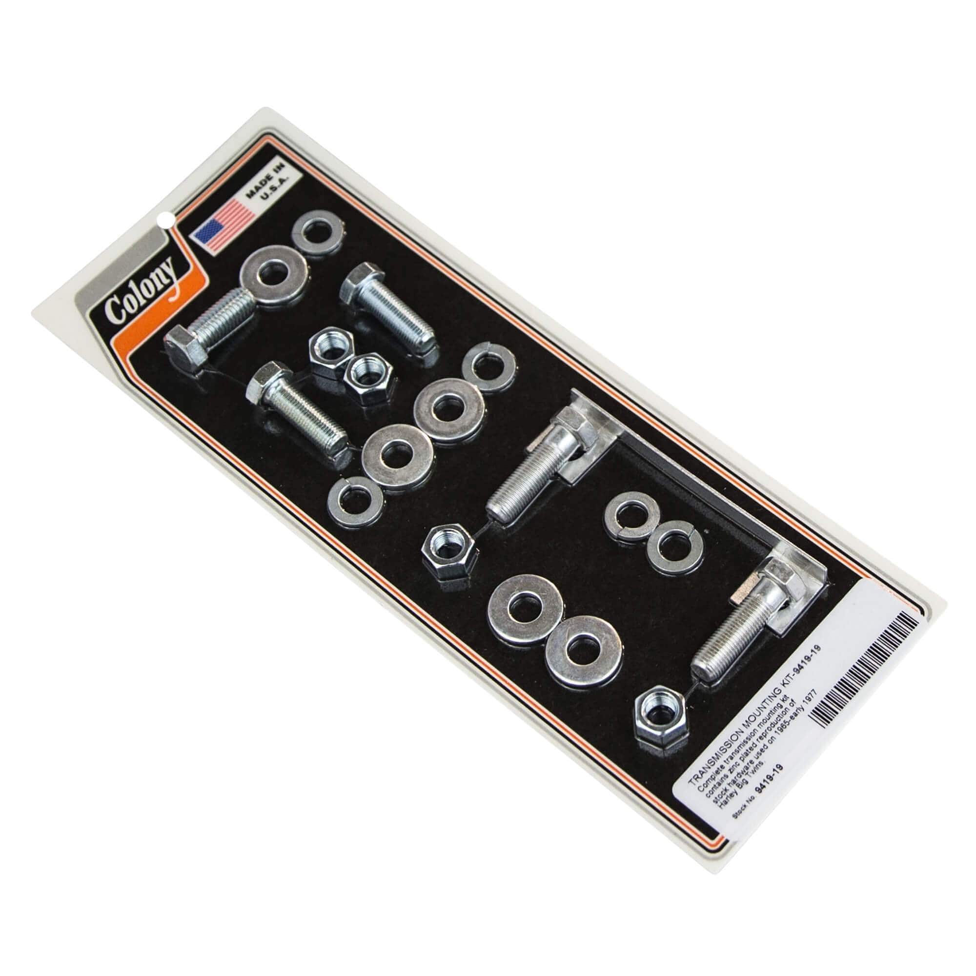 #9419-19 Transmission Mounting Kit 1965-Early 1977 Harley-Davidson Big Twin - Zinc Plated
