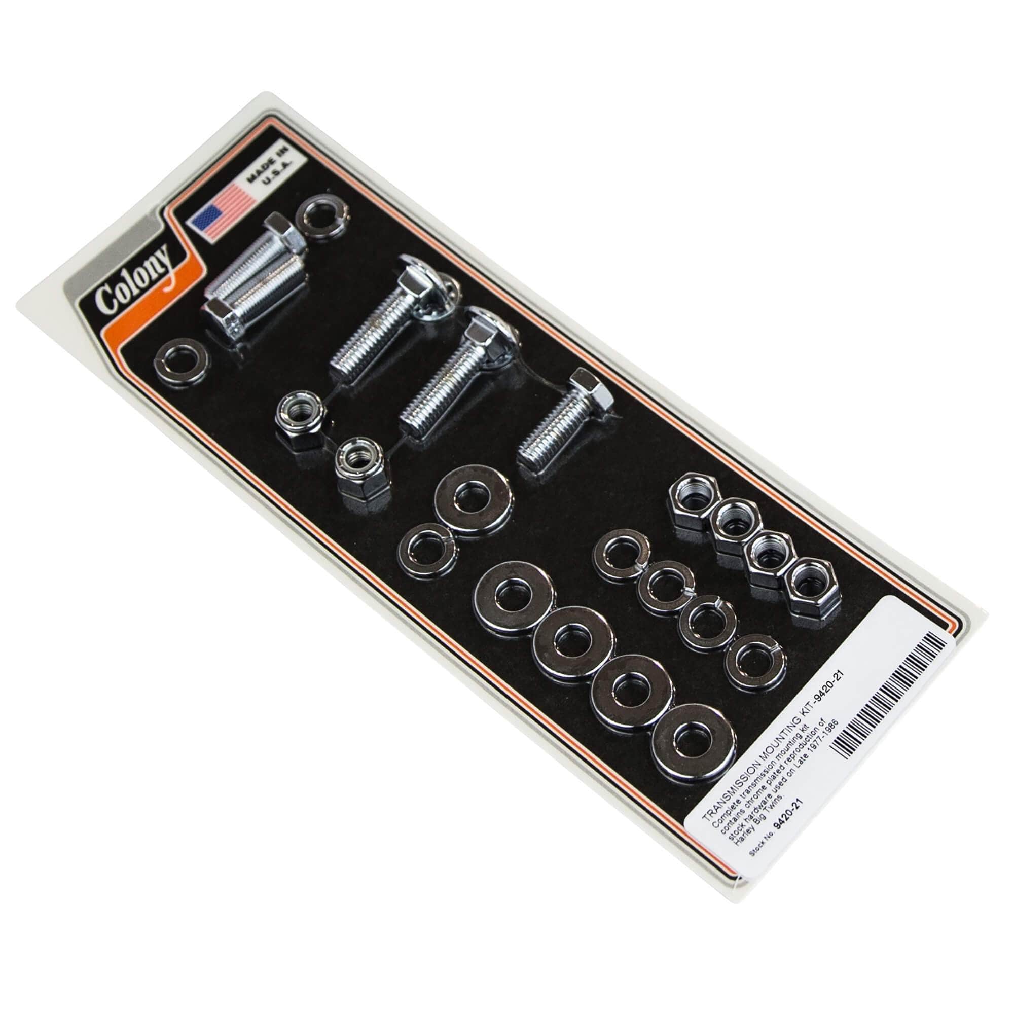 #9420-21 Transmission Mounting Kit Late 1977-1986 Harley-Davidson Big Twin - Chrome Plated