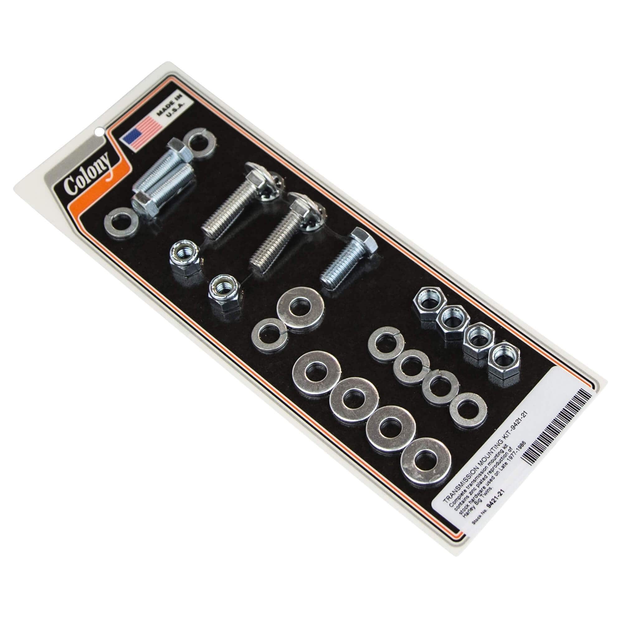 #9421-21 Transmission Mounting Kit Late 1977-1986 Harley-Davidson Big Twin - Zinc Plated