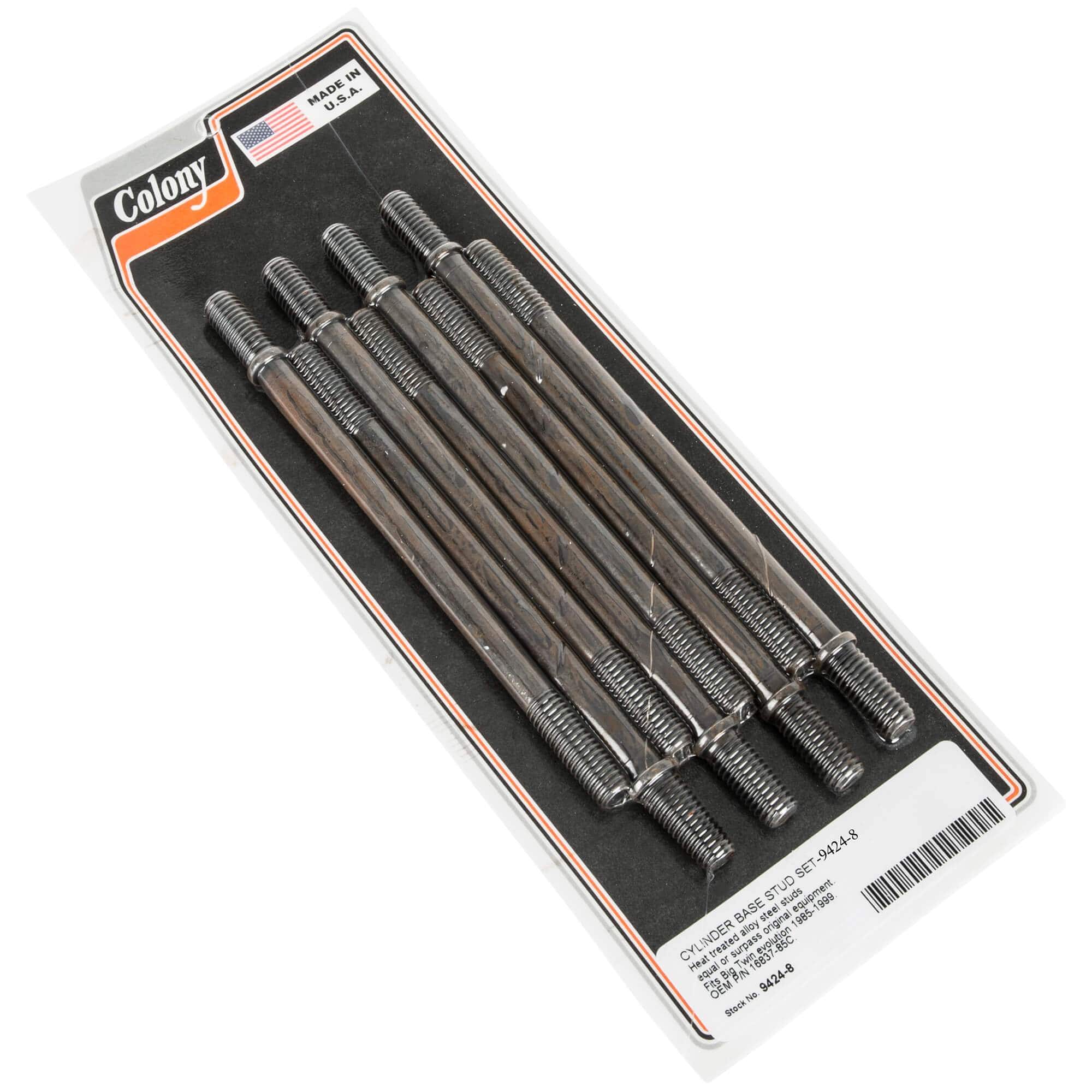 #9424-8 Cylinder Base Stud Set 1985-1999 Harley-Davidson Big Twin Evo - Image 2