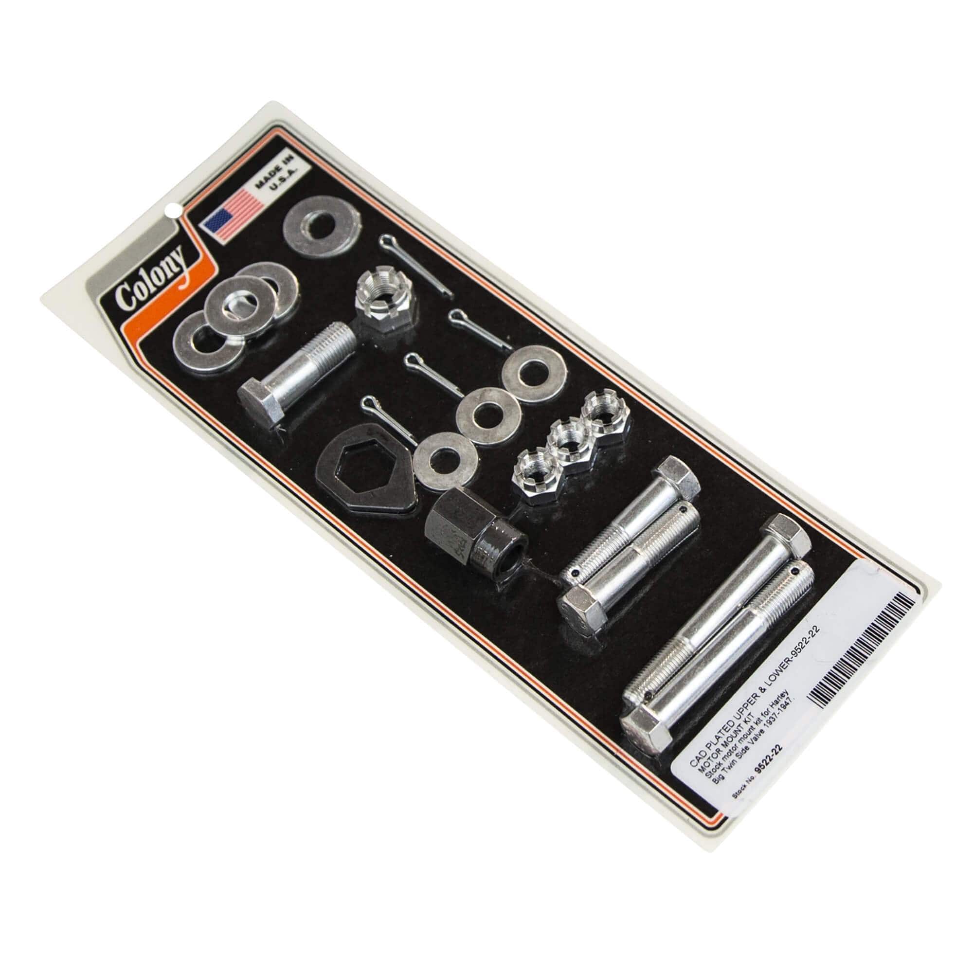 #9522-22 Upper & Lower Motor Mount Kit 1937-1947 Harley-Davidson Big Twin Side Valve - CAD Plated