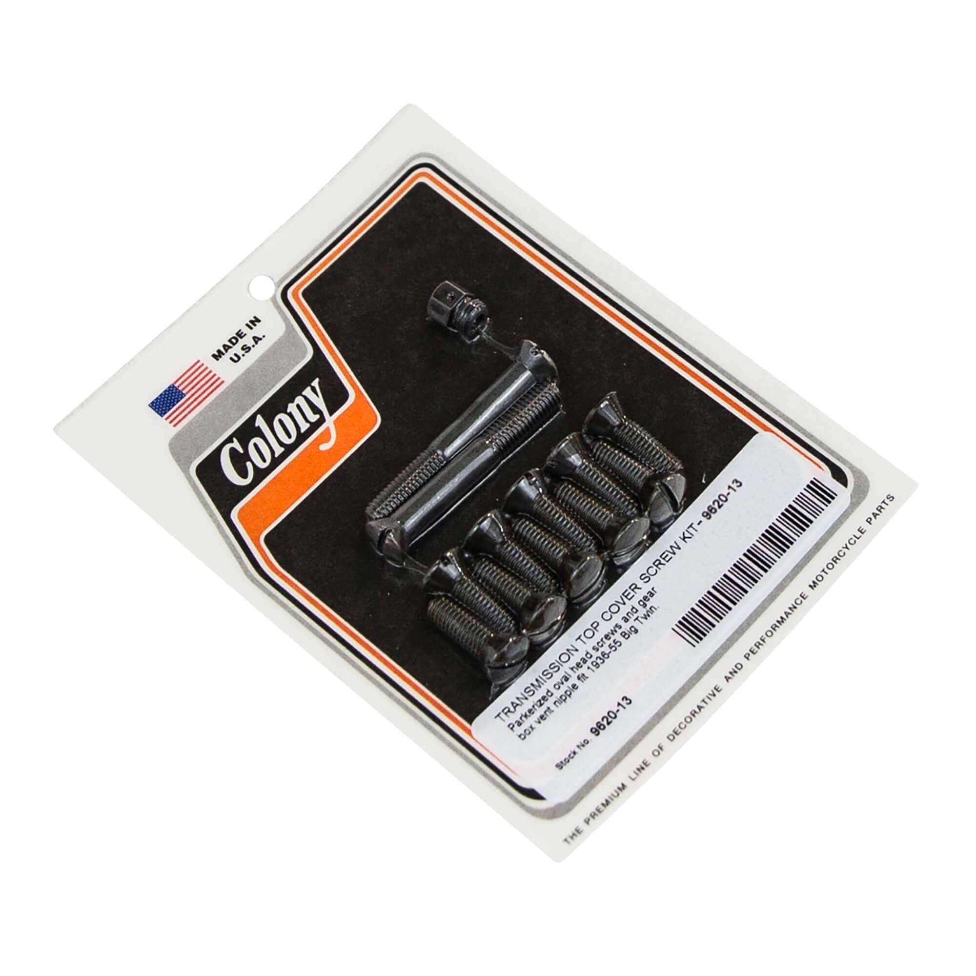 #9620-13 Transmission Top Cover Screw Kit 1936-1955 Harley-Davidson Big Twin - Parkerized