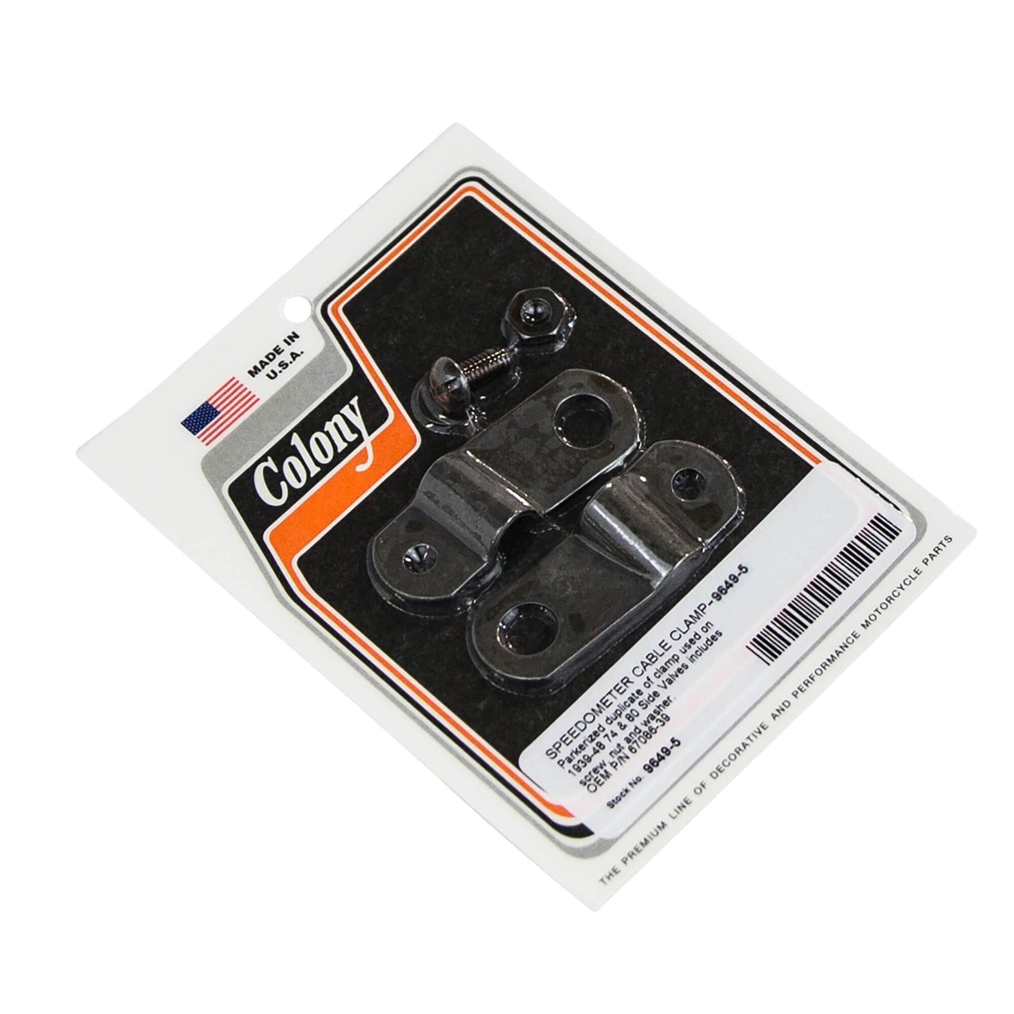 #9649-5 Speedometer Cable Clamp 1939-1948 Harley-Davidson 74/80 Sidevalve - Parkerized