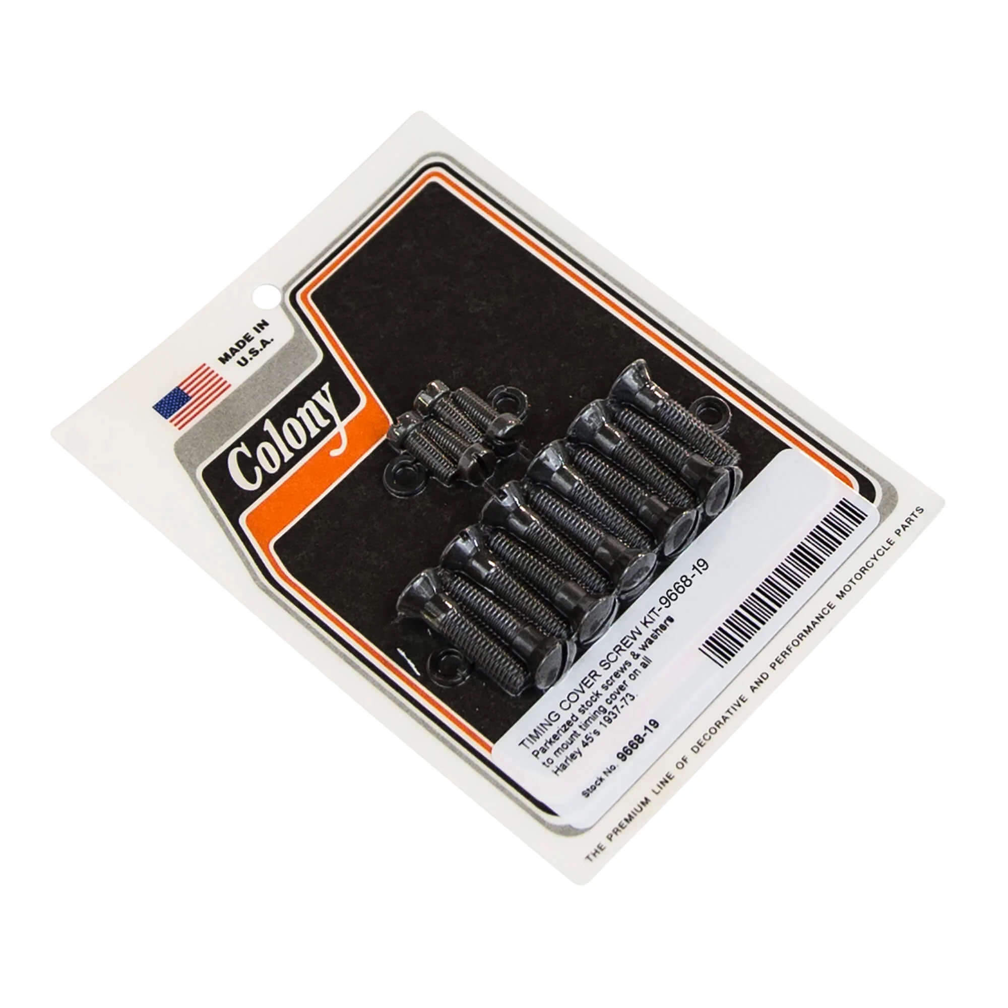 #9668-19 Timing Cover Screw Kit 1937-1973 Harley-Davidson 45's - Parkerized