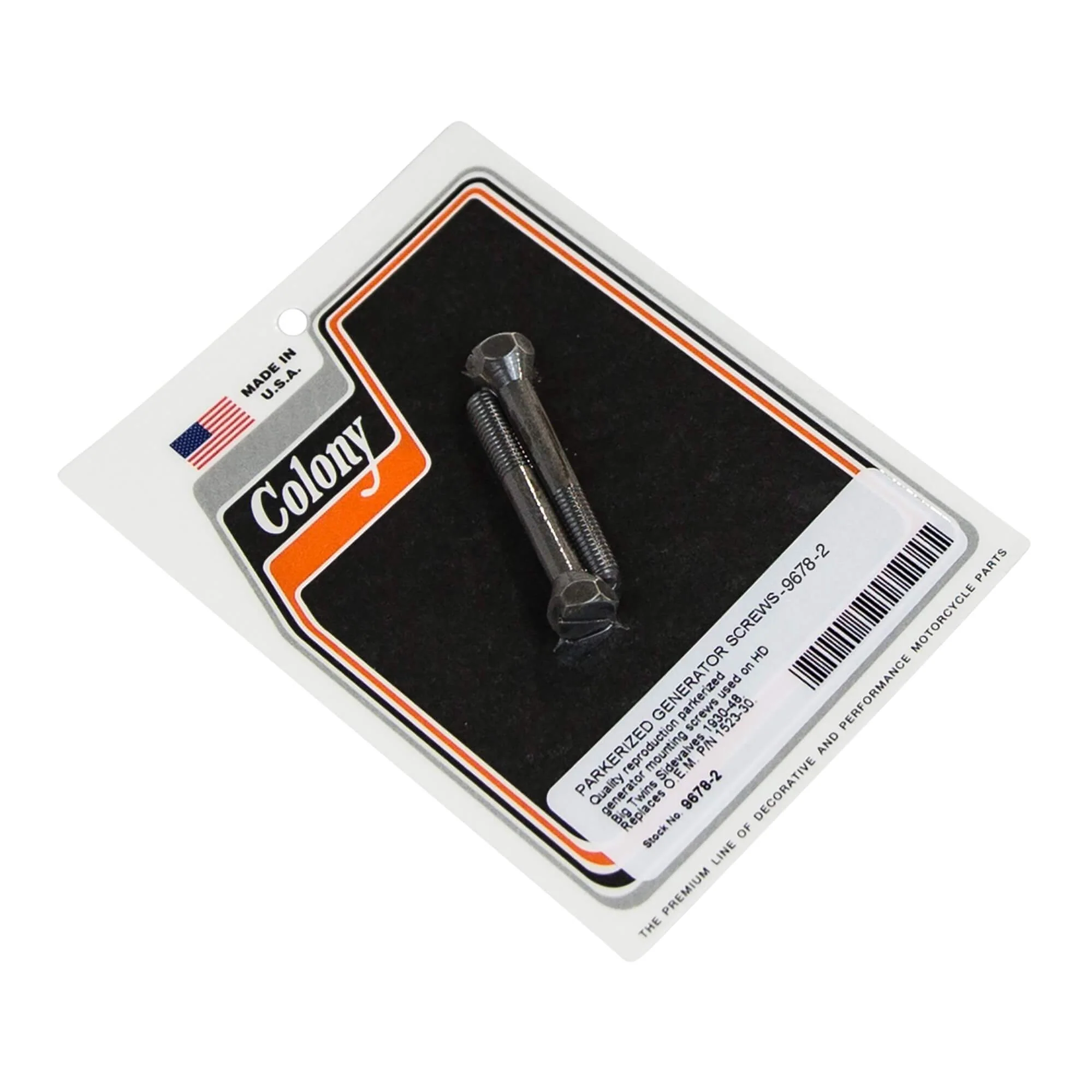 #9678-2 Generator Screws 1930-1948 Harley-Davidson Big Twin Sidevalve - Parkerized