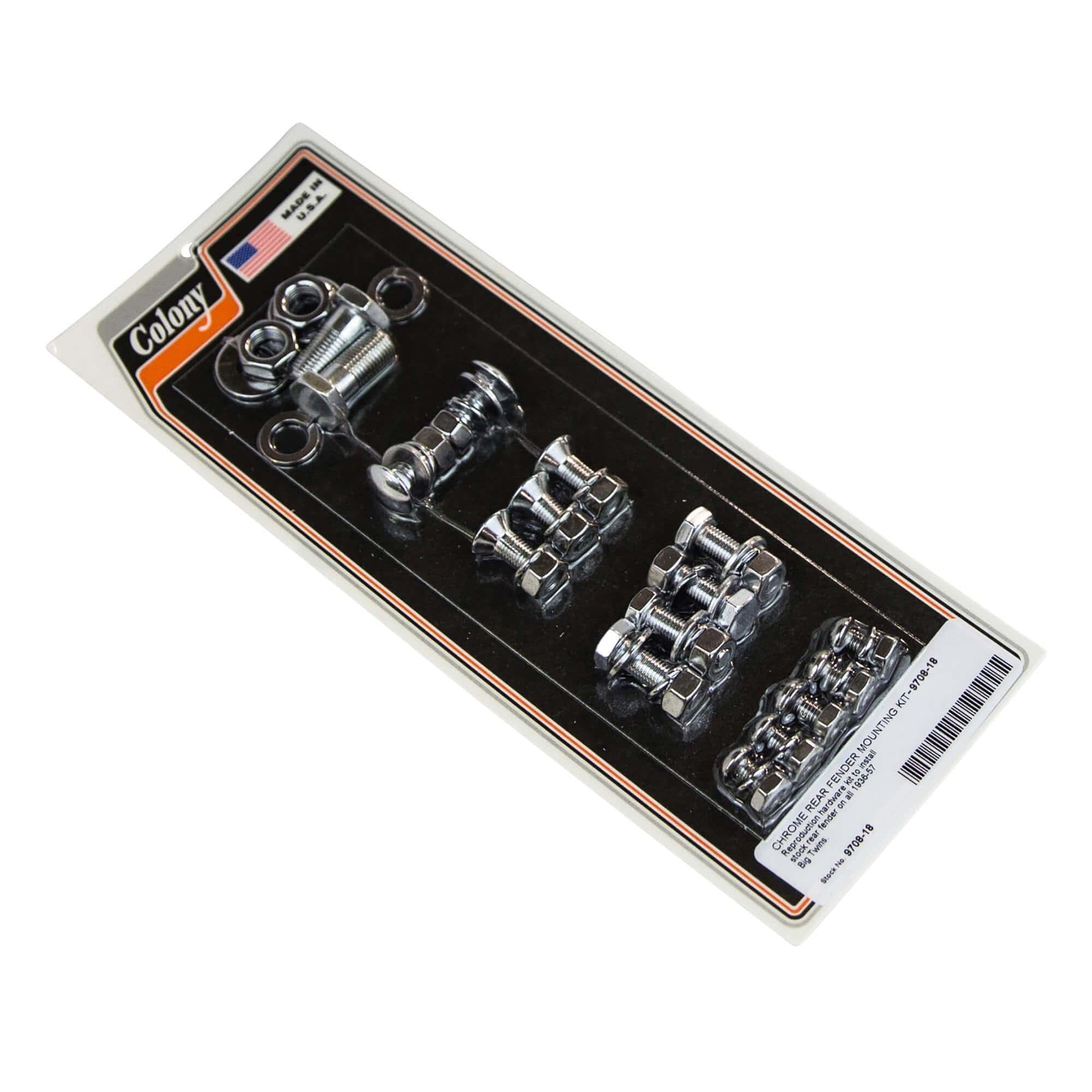 #9708-18 Rear Fender Mounting Kit 1936-1957 Harley-Davidson Big Twin - Chrome Plated