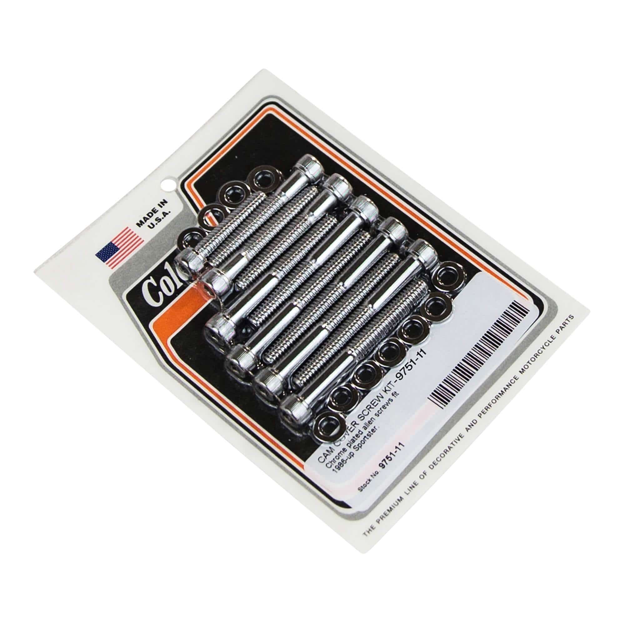 #9751-11 Cam Cover Allen Screw Kit 1986-Up Harley-Davidson Sportster 86-Up - Chrome Plated
