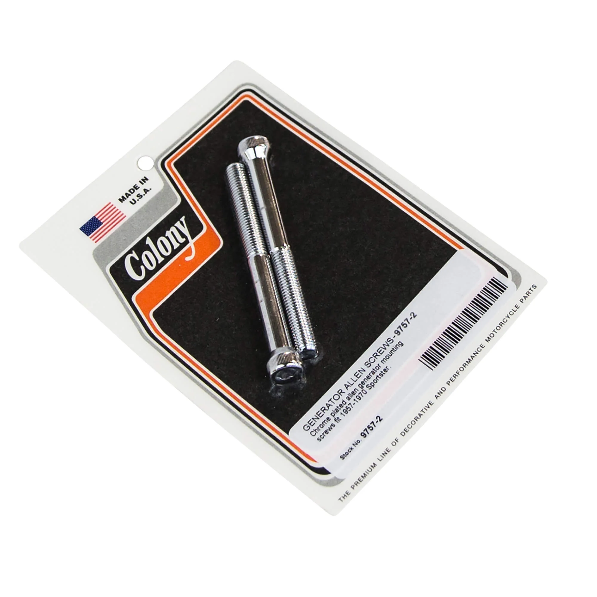 #9757-2 Generator Chrome Allen Screw Kit 1957-1970 Harley-Davidson Sportster - Chrome Plated
