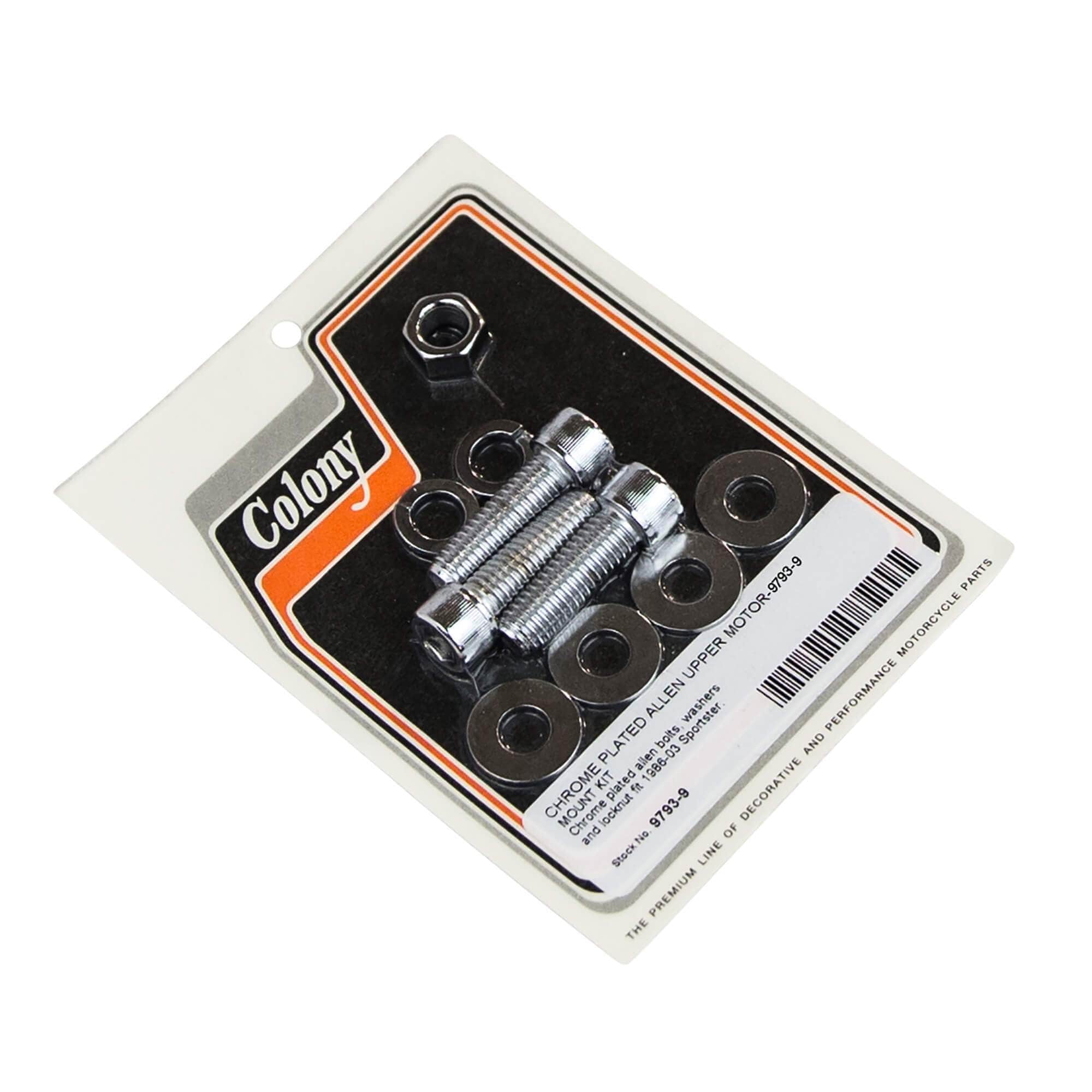 #9793-9 Upper Motor Mount Kit Allen 1986-2003 Harley-Davidson Sportster - Chrome Plated