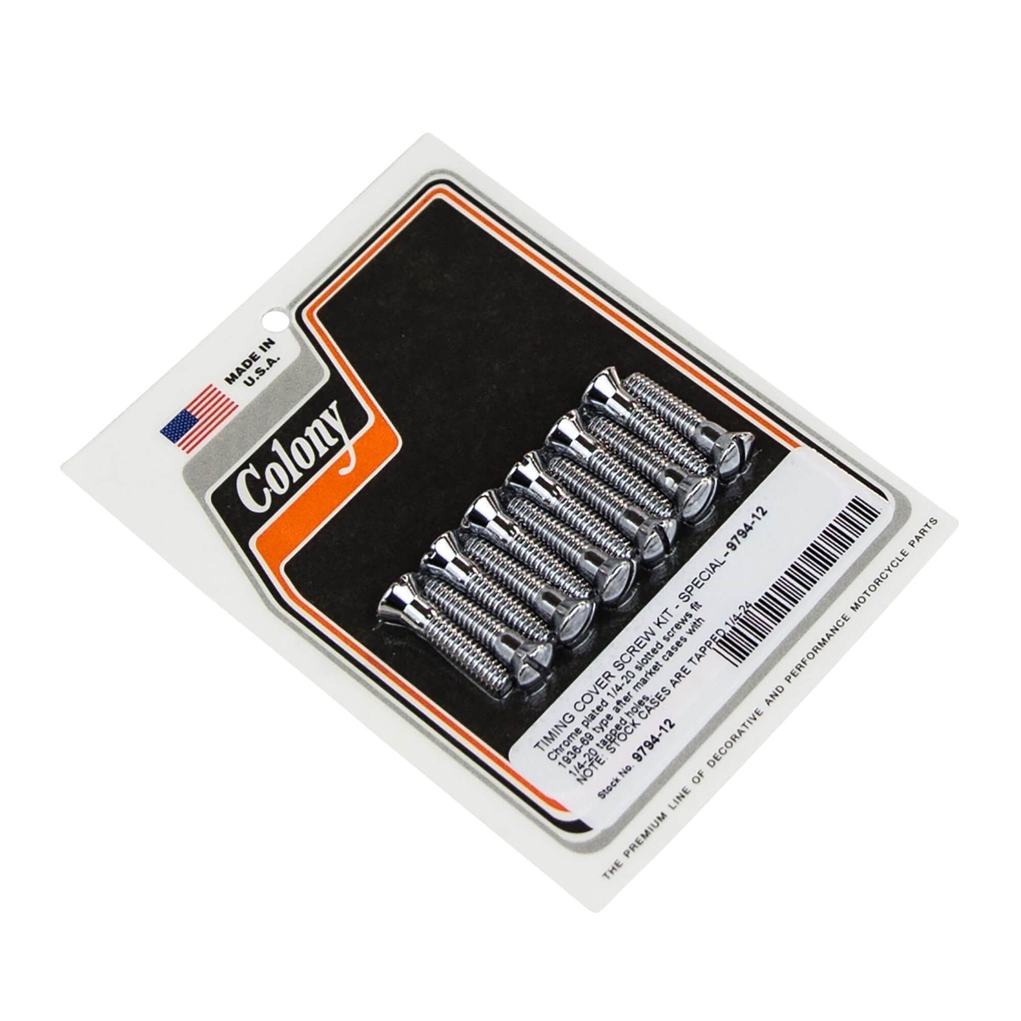 #9794-12 Timing Cover Screw Kit 1/4-20 After Market Harley-Davidson Cases - Chrome Plated