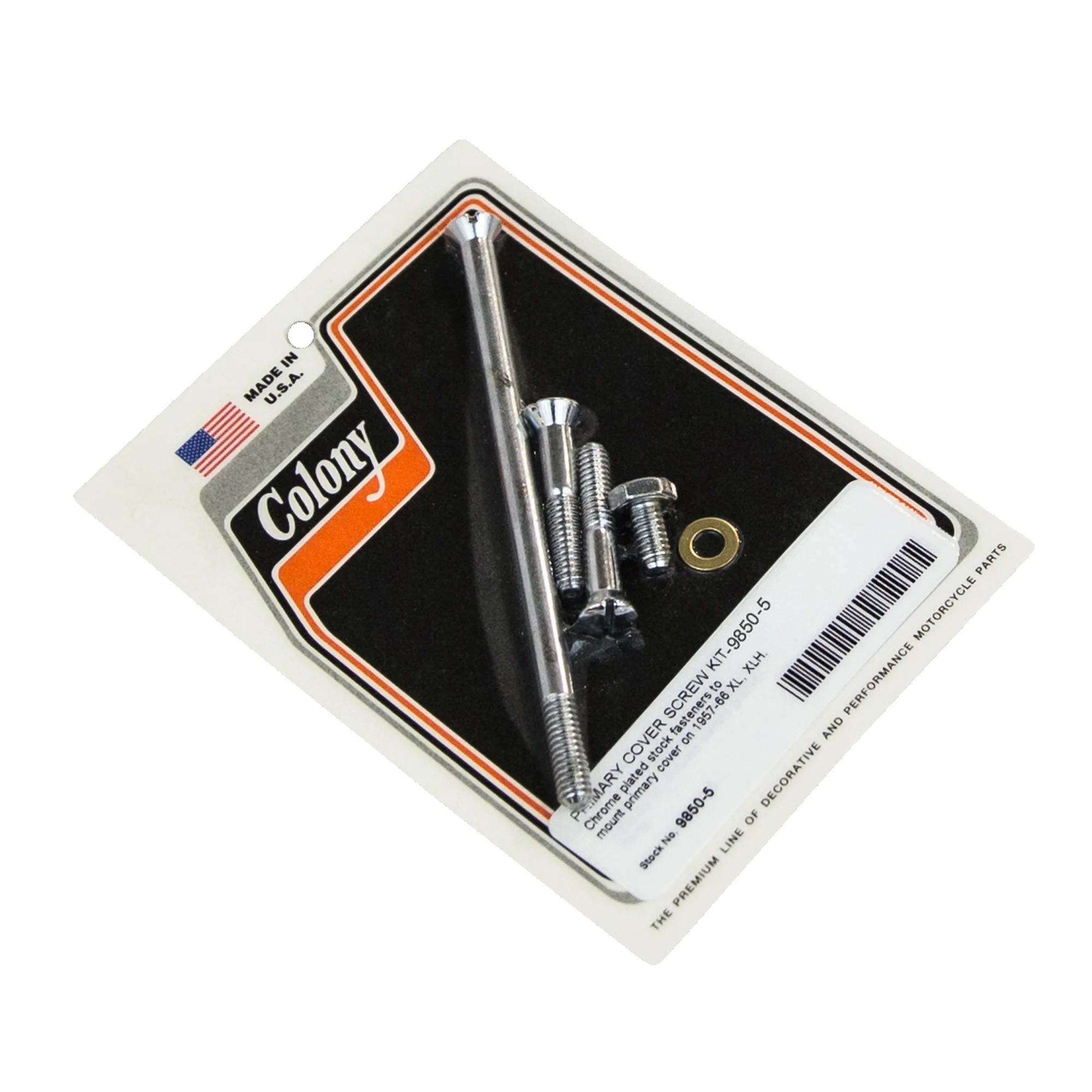 #9850-5 Primary Cover Screw Kit 1957-1966 Harley-Davidson XL/XLH - Chrome Plated