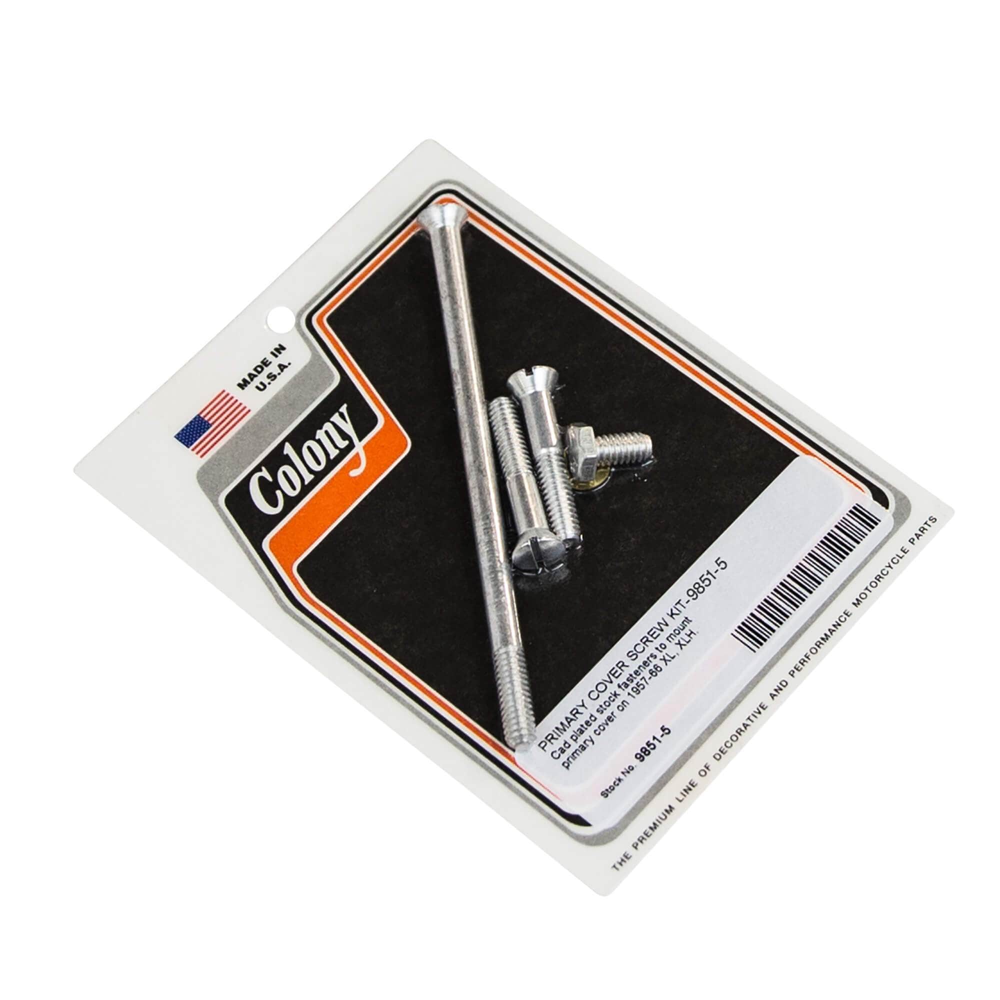 #9851-5 Primary Cover Screw Kit 1957-1966 Harley-Davidson XL/XLH - CAD Plated