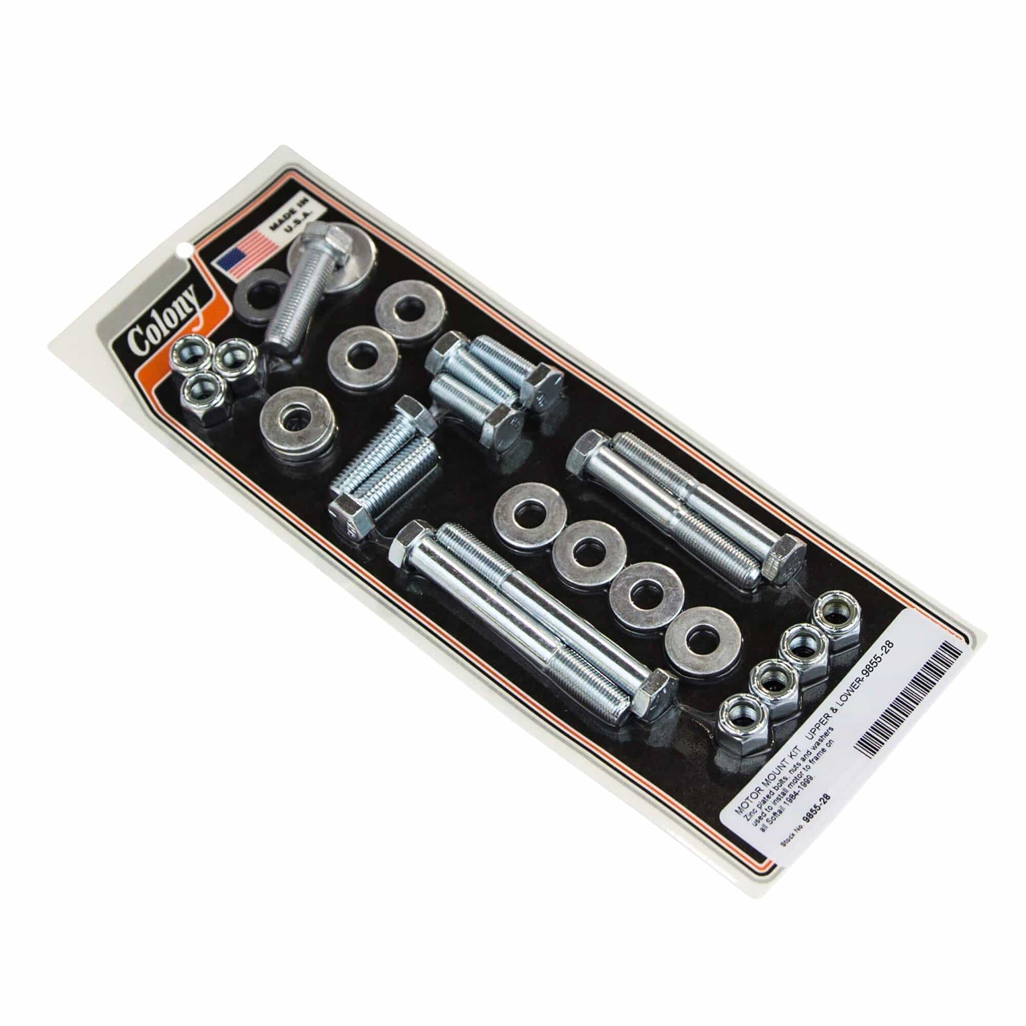 #9855-28 Upper & Lower Motor Mount Kit 1984-1999 Harley-Davidson Softail - Zinc Plated
