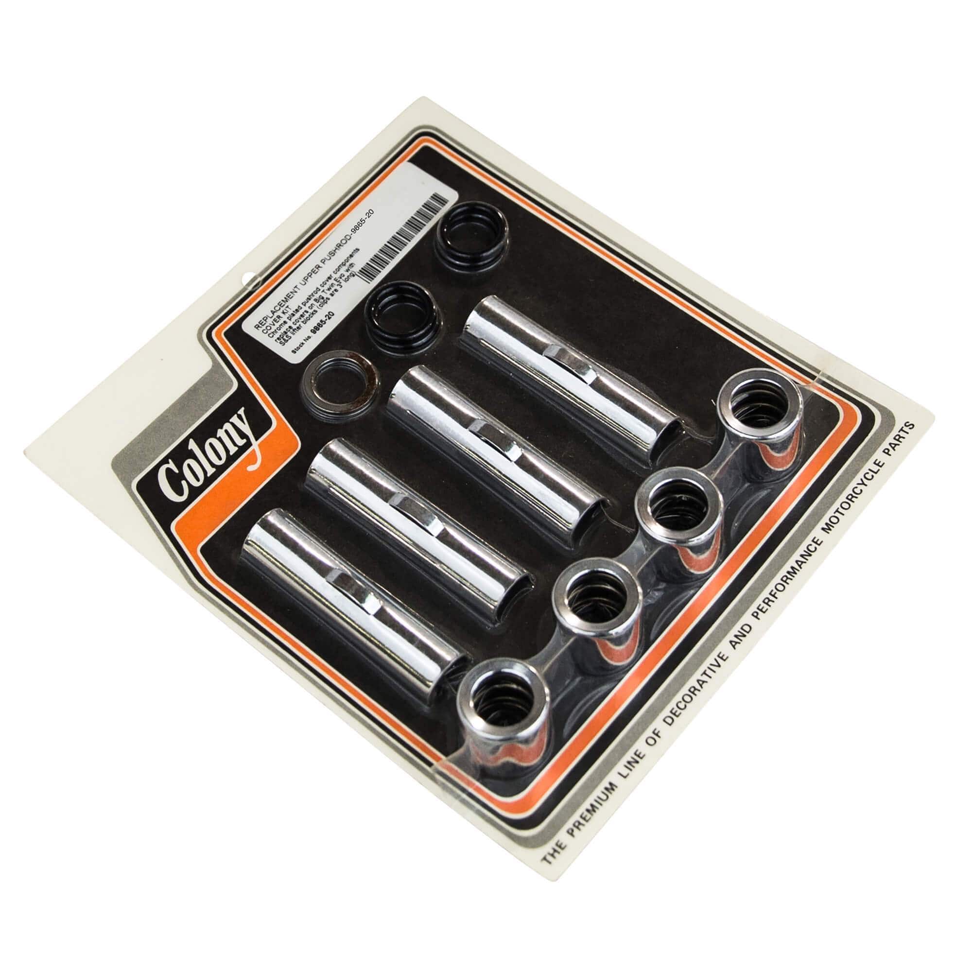 #9865-20 Upper Pushrod Cover Kit Harley-Davidson Big Twin Evo W/S&S Lifter Blocks - Chrome Plated
