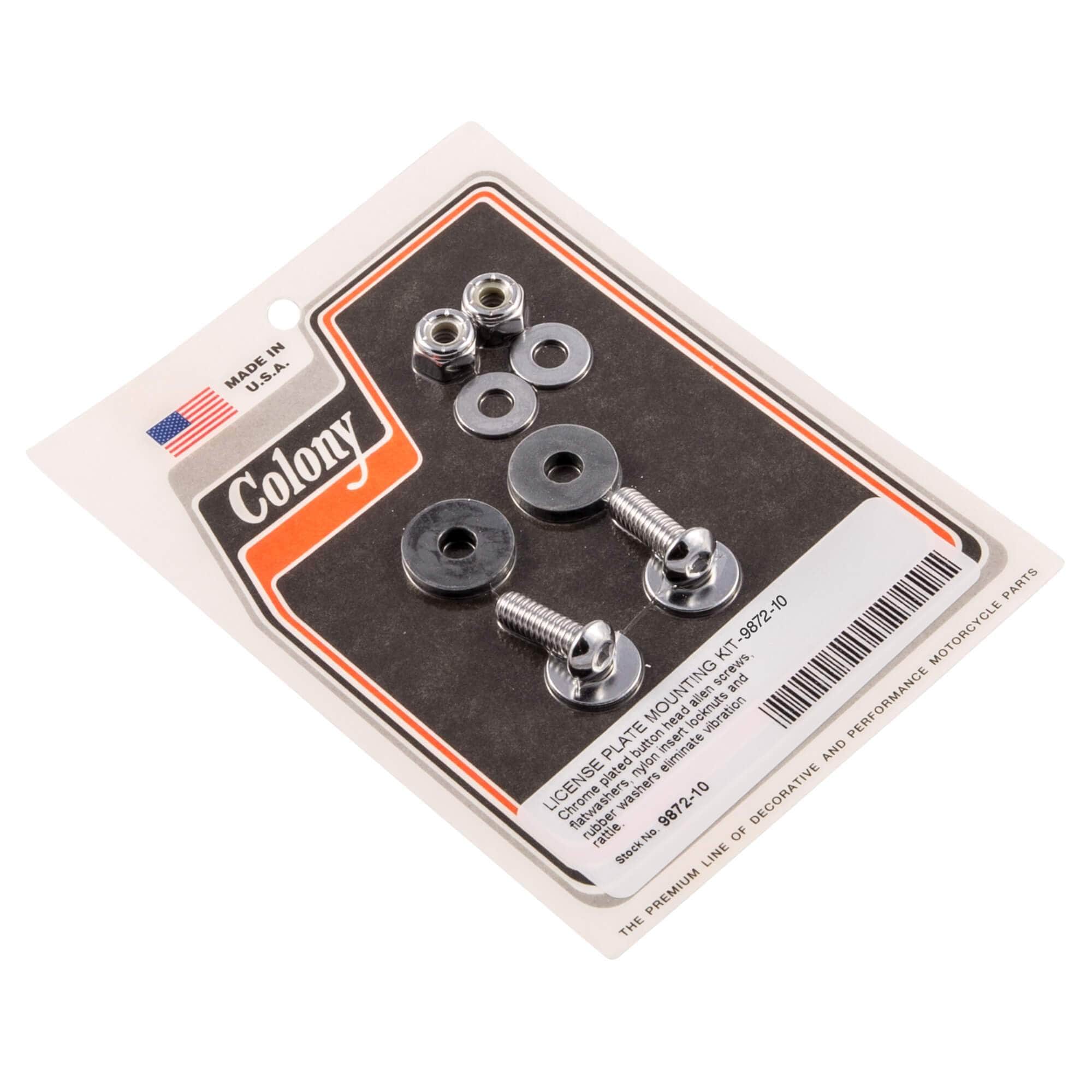 #9872-10 License Plate Mounting Kit Button Allen Harley-Davidson - Chrome Plated