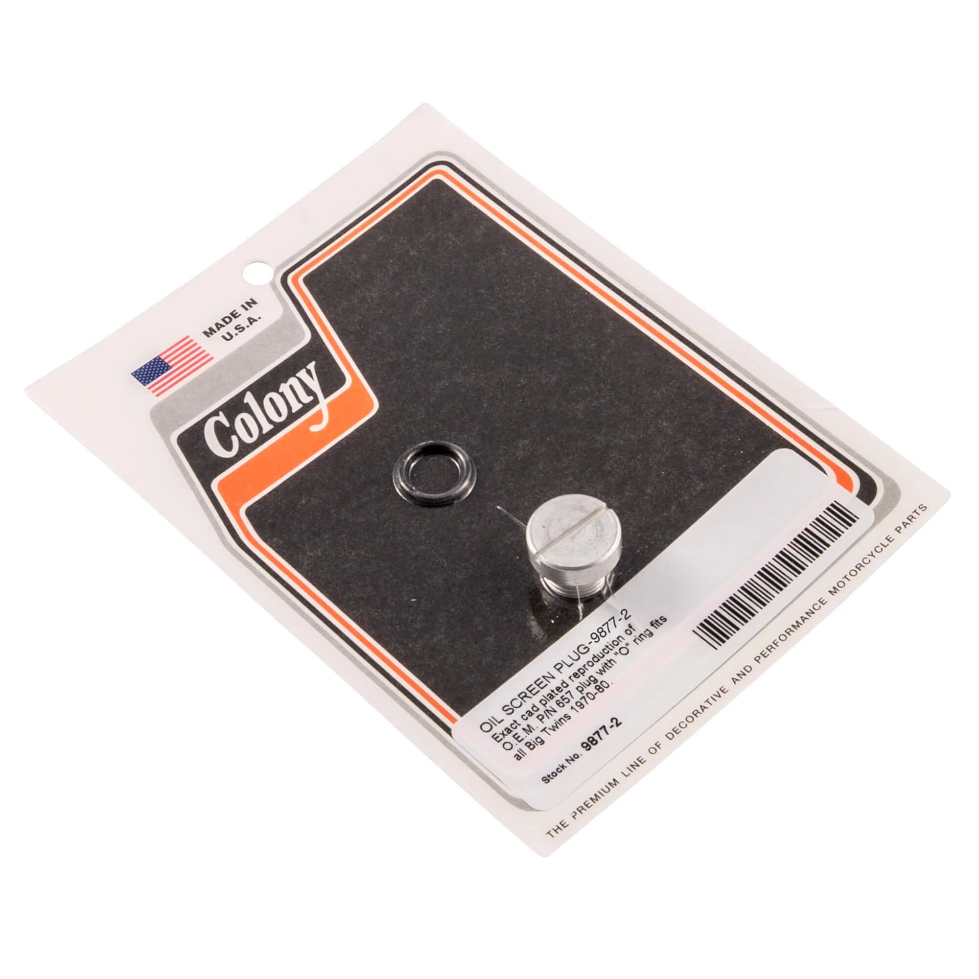 #9877-2 Oil Screen Plug 1970-1980 Harley-Davidson Big Twins - CAD Plated