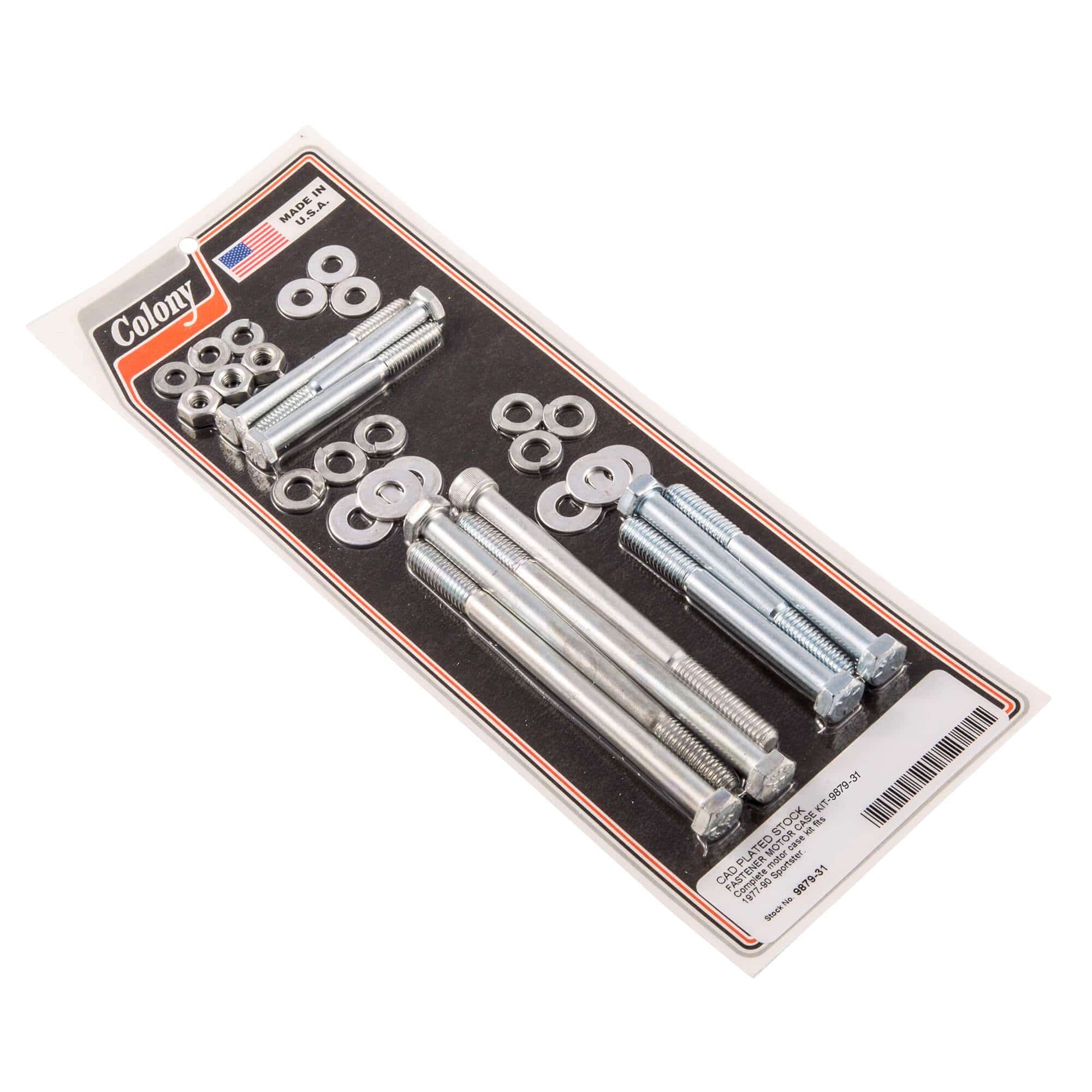 #9879-31 Motor Case Fastener Kit 1977-1990 Harley-Davidson Sportster - CAD Plated