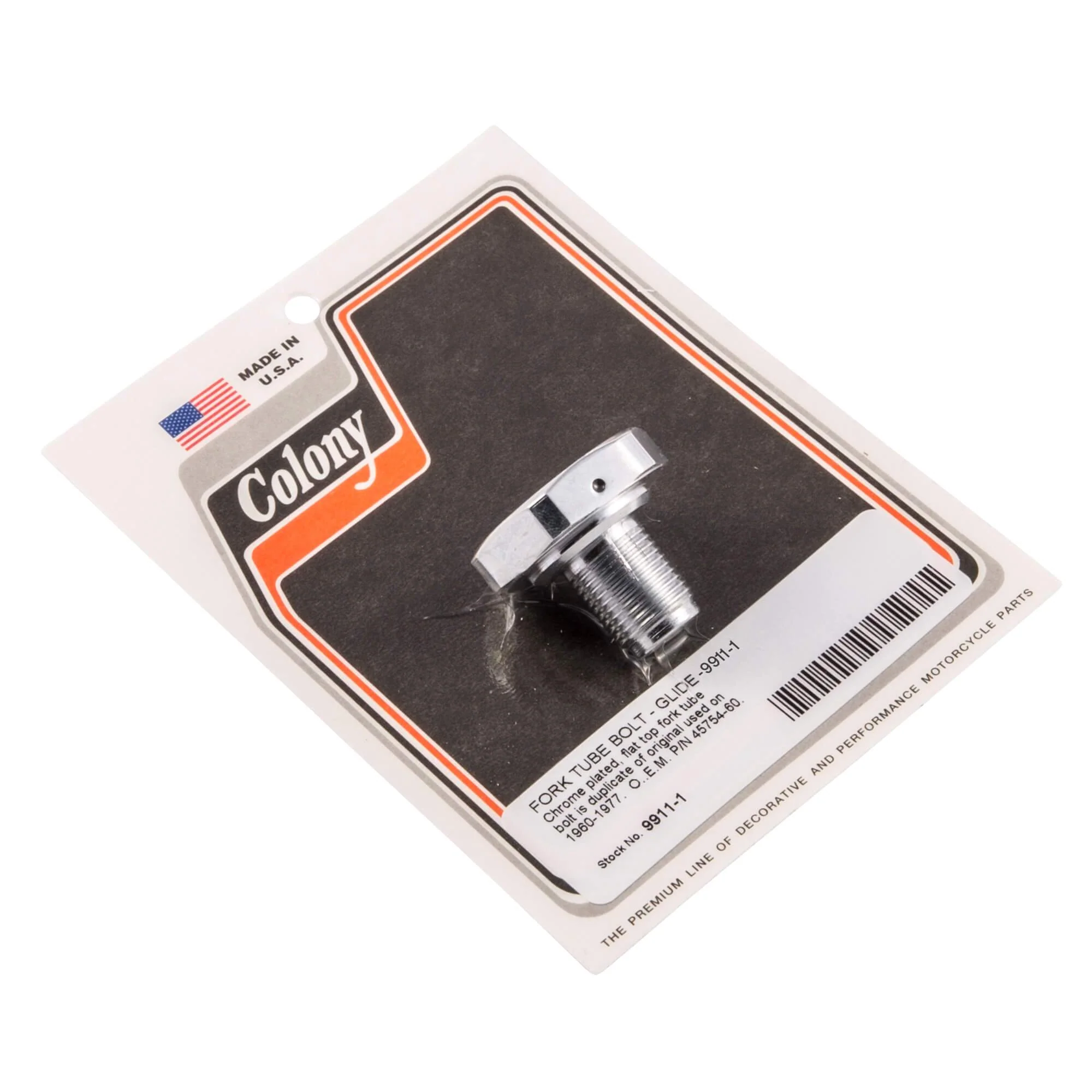 #9911-1 Fork Tube Cap 1960-1977 Harley-Davidson - Chrome Plated