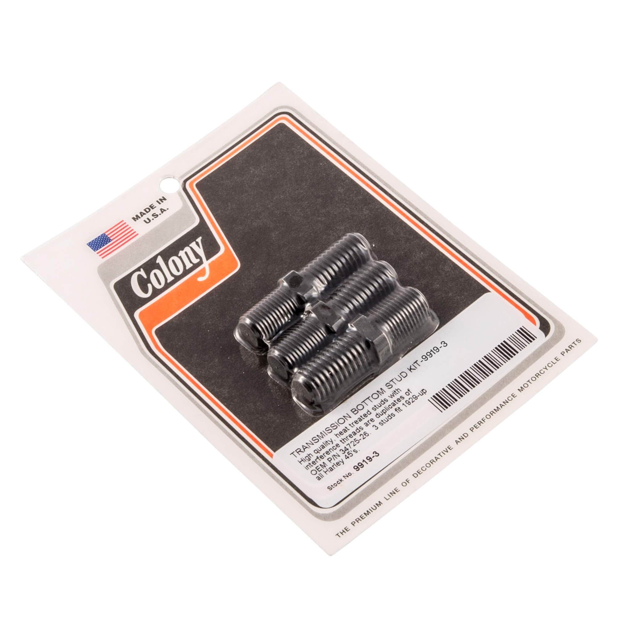 #9919-3 Transmission Bottom Stud Kit 1929-Up Harley-Davidson 45's