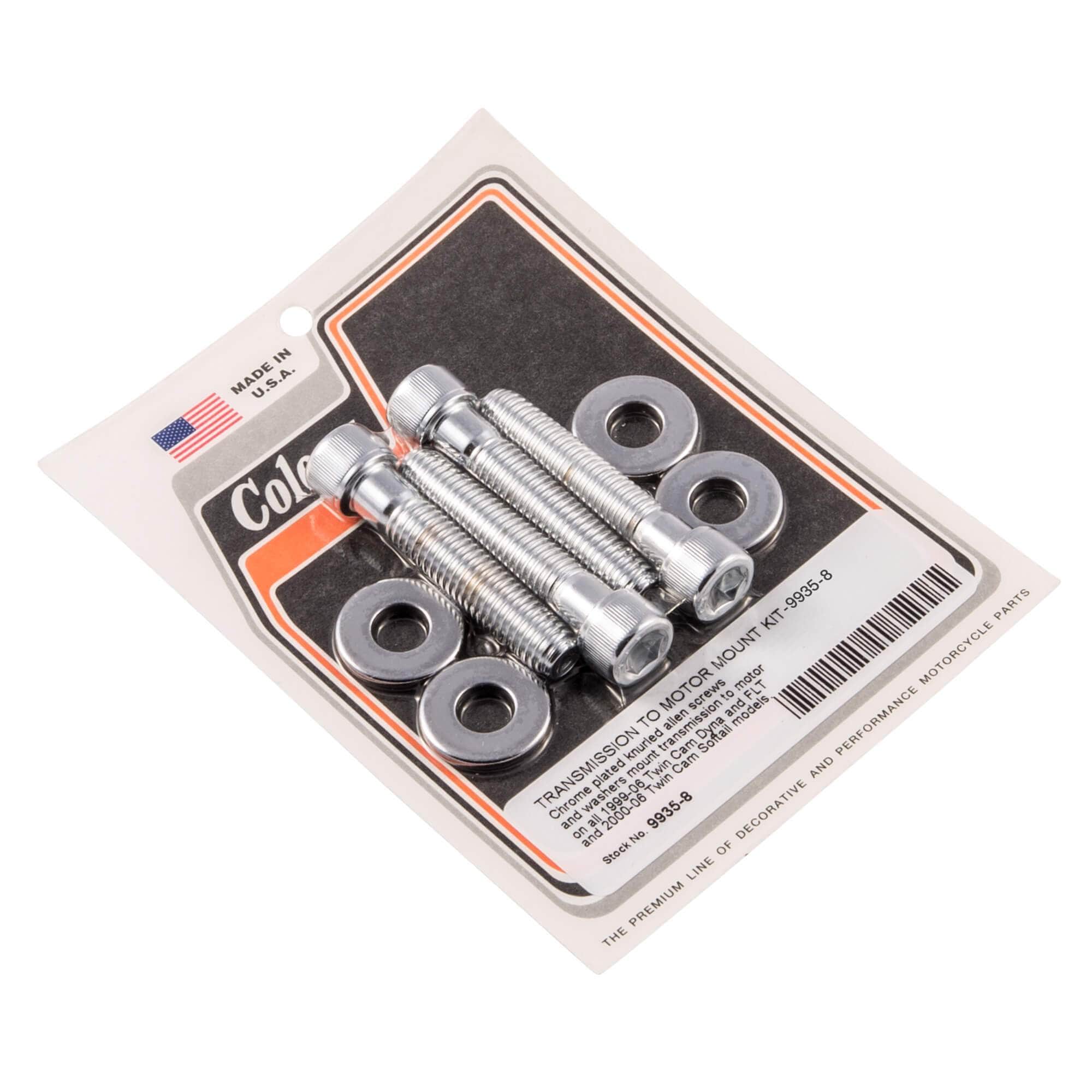 #9935-8 Transmission to Motor Mount Allen Kit 1999-2006 Harley-Davidson Twin Cam/Dyna/FLT 2000-2006 Softail - Chrome Plated