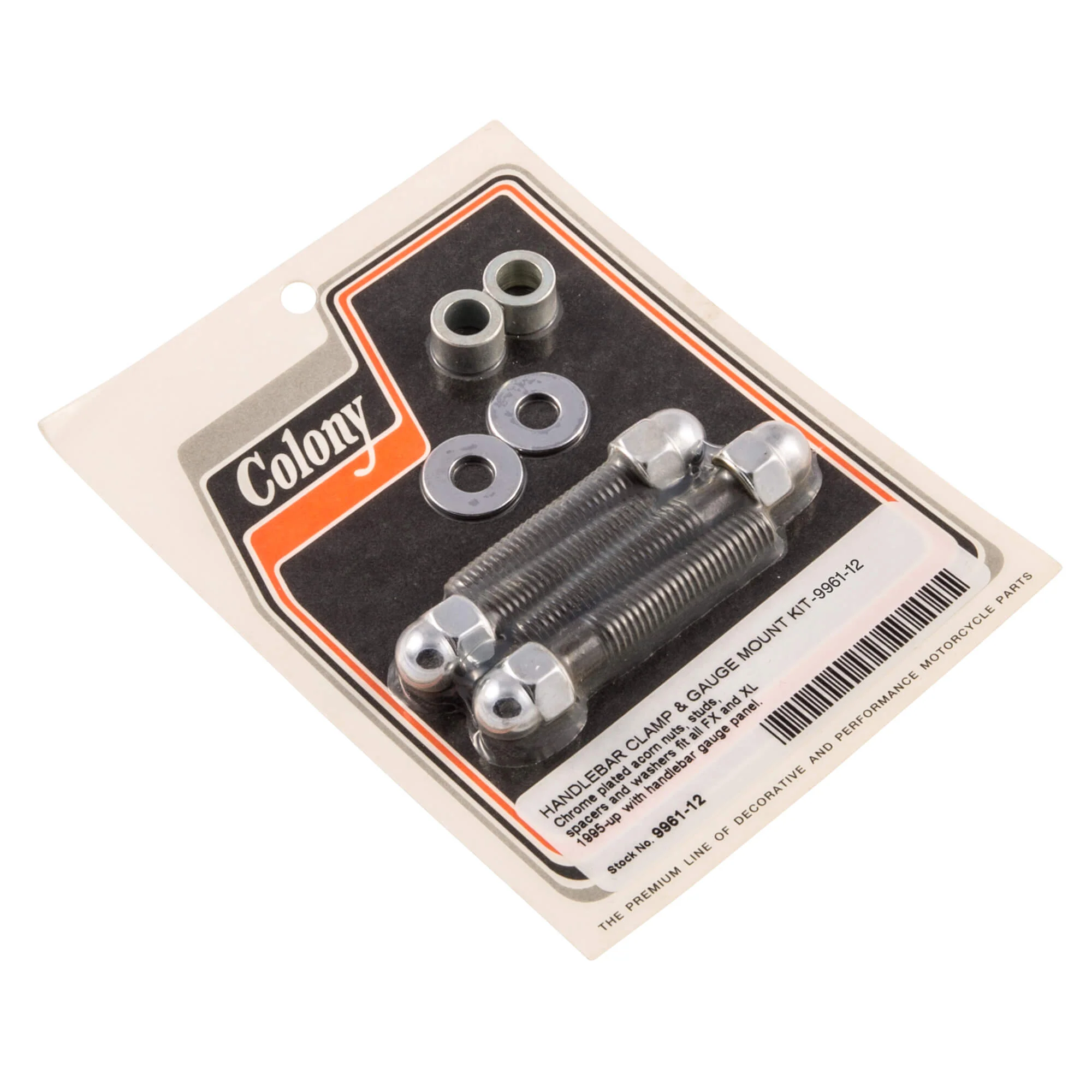 #9961-12 Handlebar Clamp & Gauge Mount Kit Acorn 1995-Up Harley-Davidson FX/XL - Chrome Plated