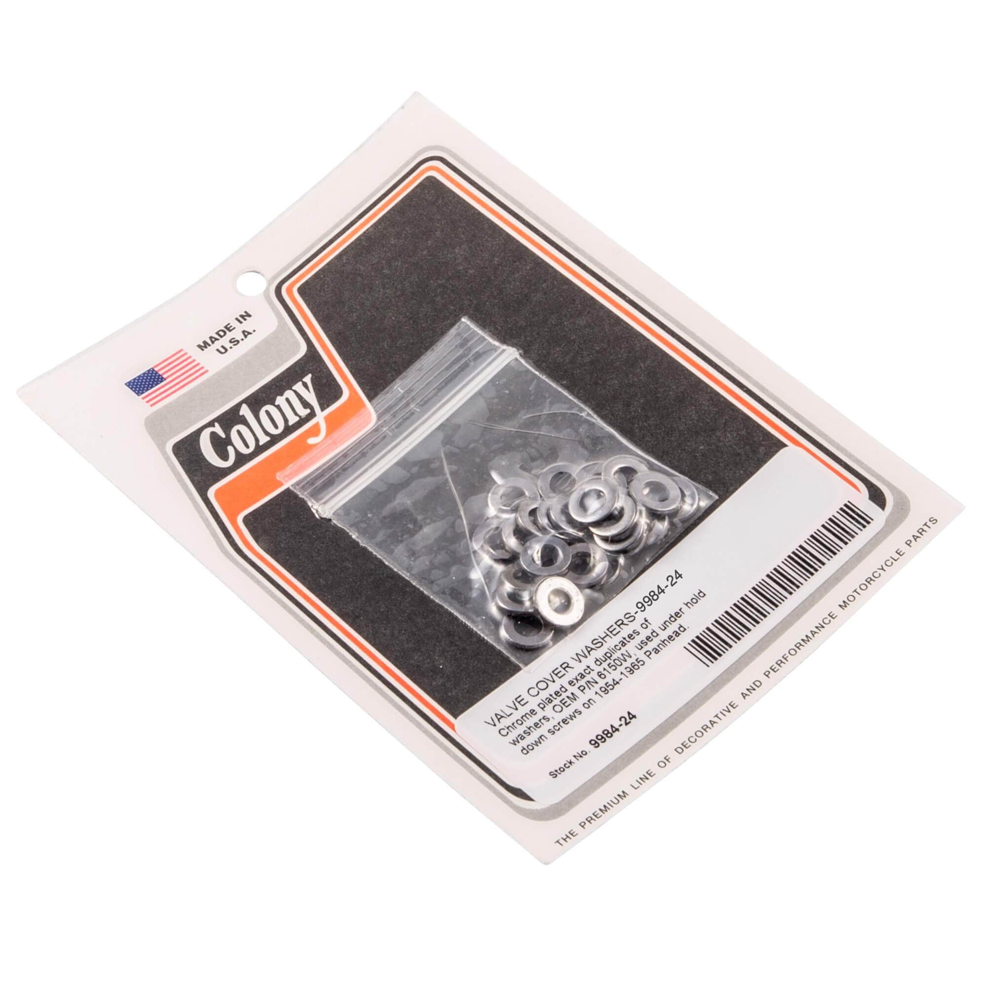 #9984-24 Valve Cover Washers 1954-1965 Harley-Davidson Panhead - Chrome Plated
