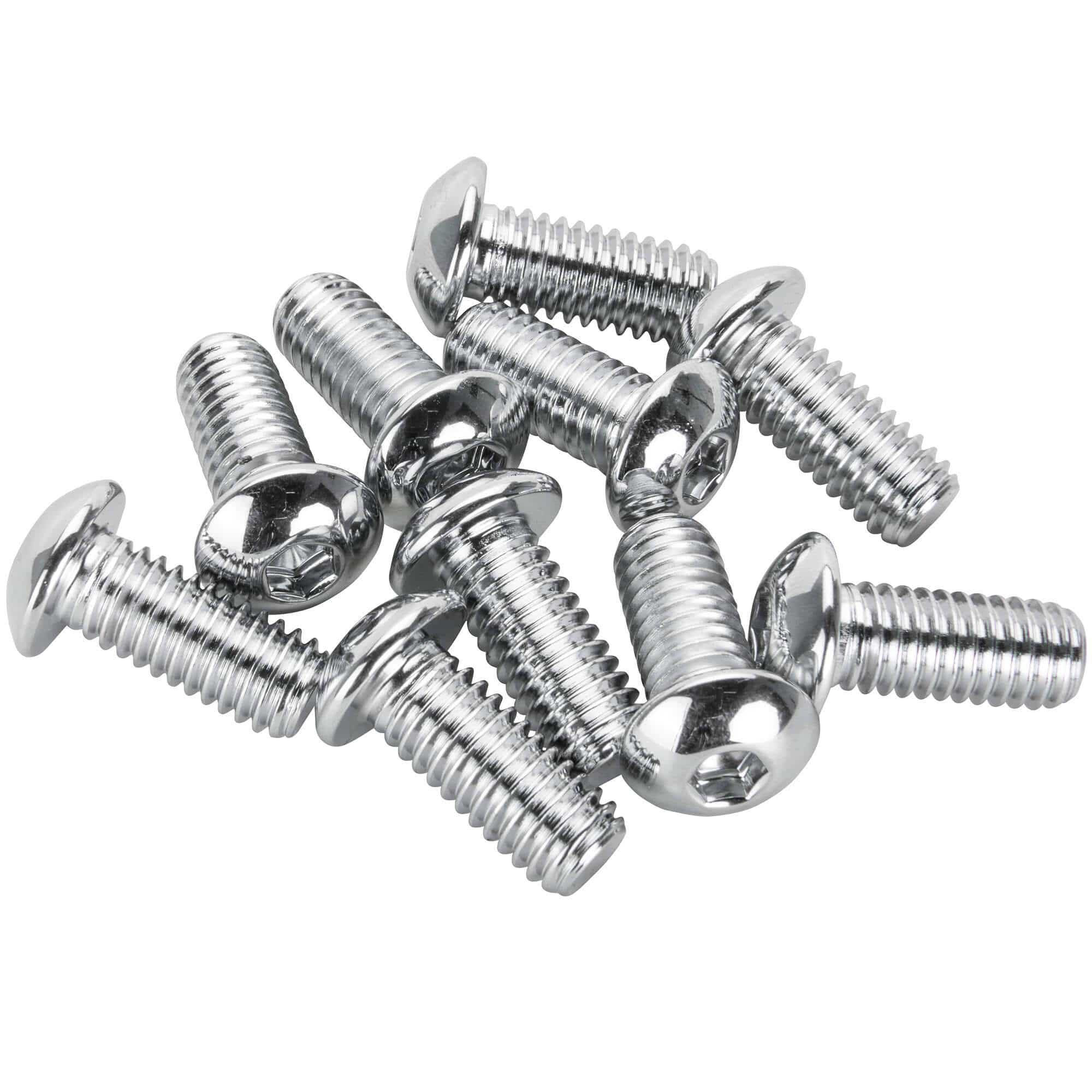 #BHC-8003 3/8-16 x 7/8 inch Length Chrome Button Head Allen Bolt - 10 Pack