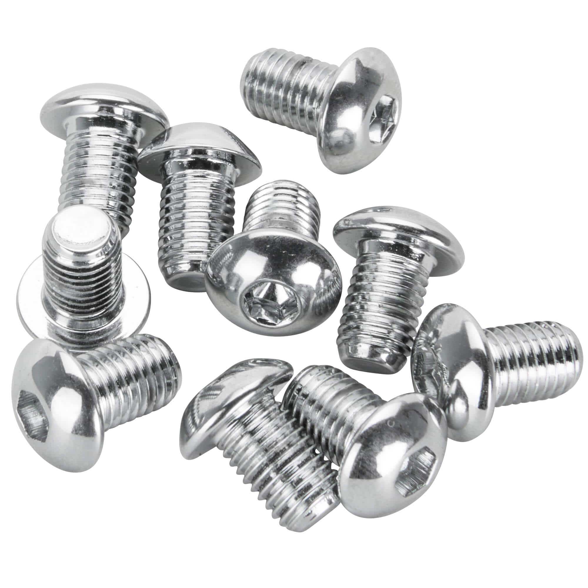 #BHC-812 5/16-24 x 1/2 inch Length Chrome Button Head Allen Bolt - 10 Pack