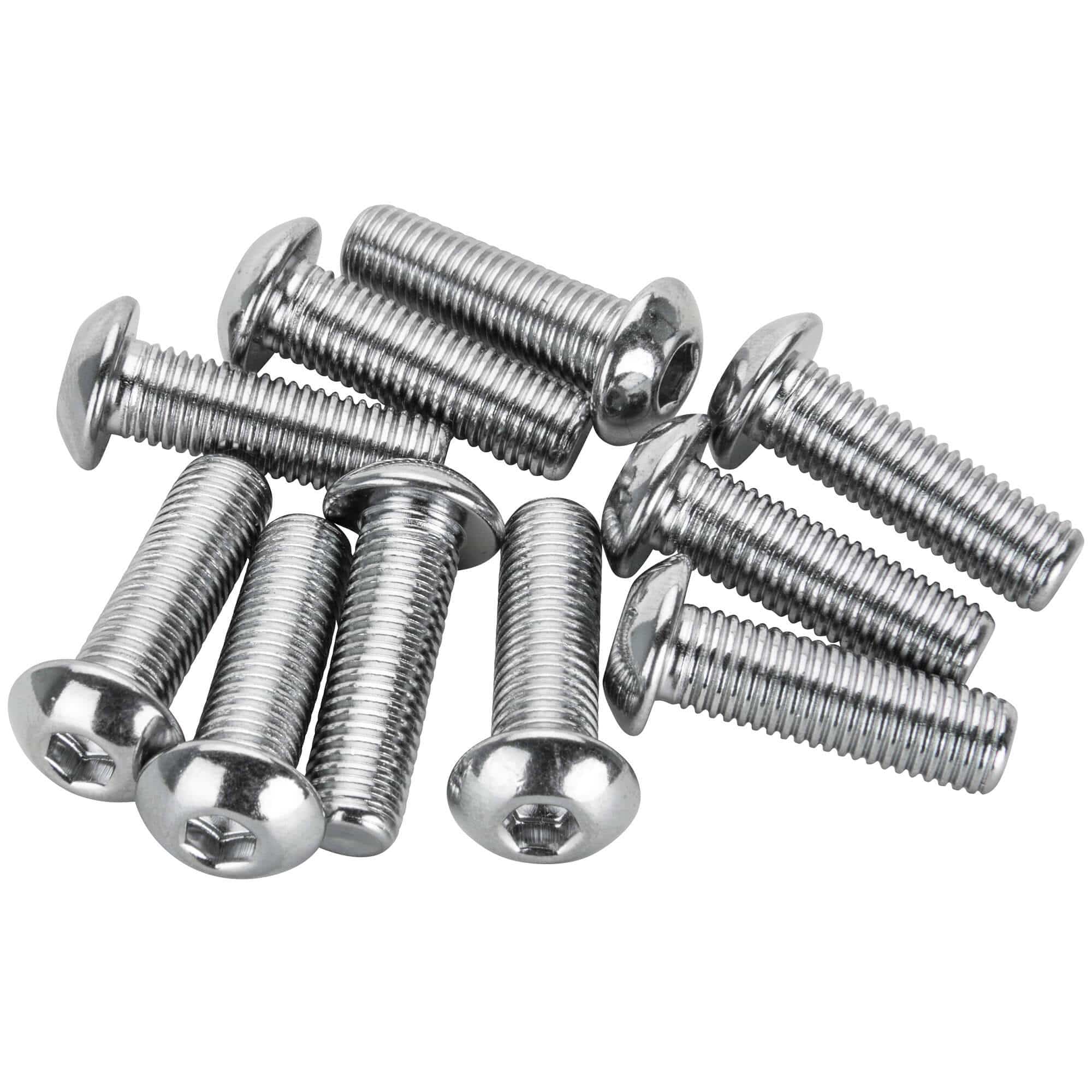 #BHC-814 5/16-24 x 1 inch Length Chrome Button Head Allen Bolt - 10 Pack