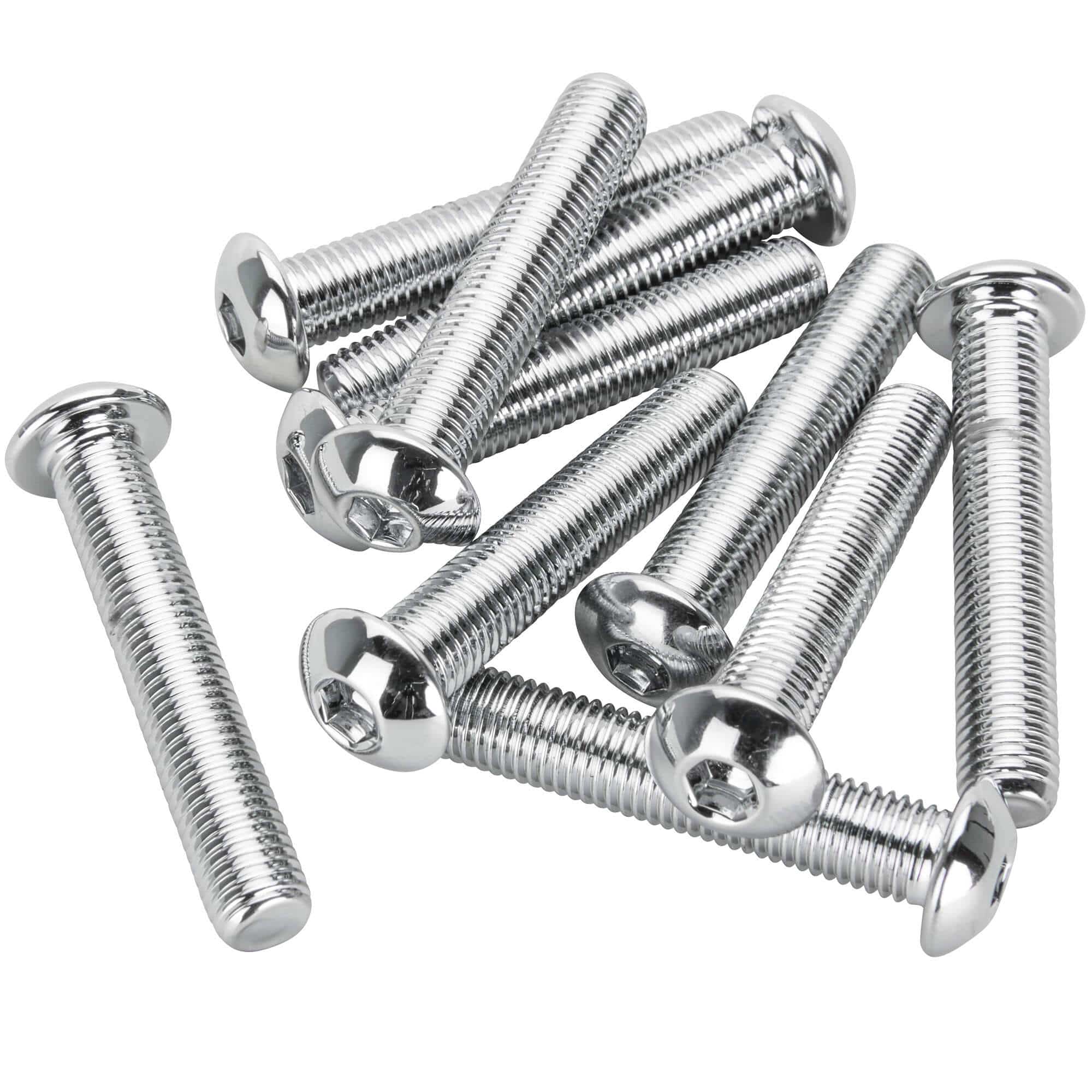 #BHC-817 5/16-24 x 1-3/4 inch Length Chrome Button Head Allen Bolt - 10 Pack