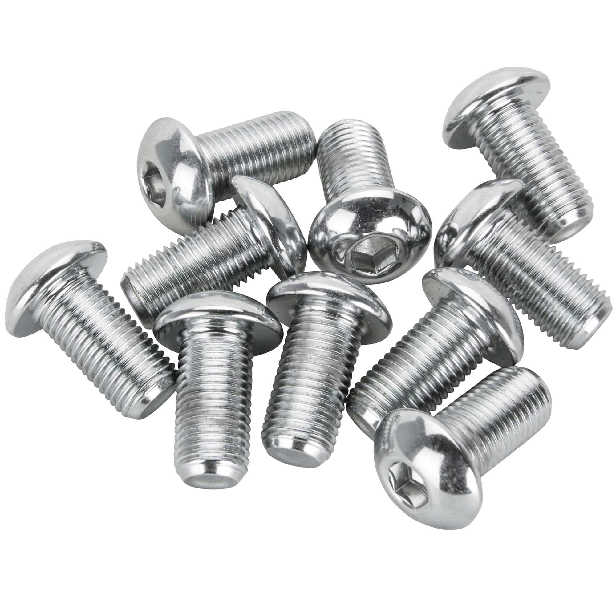 #BHC-819 3/8-24 x 3/4 inch Length Chrome Button Head Allen Bolt - 10 Pack