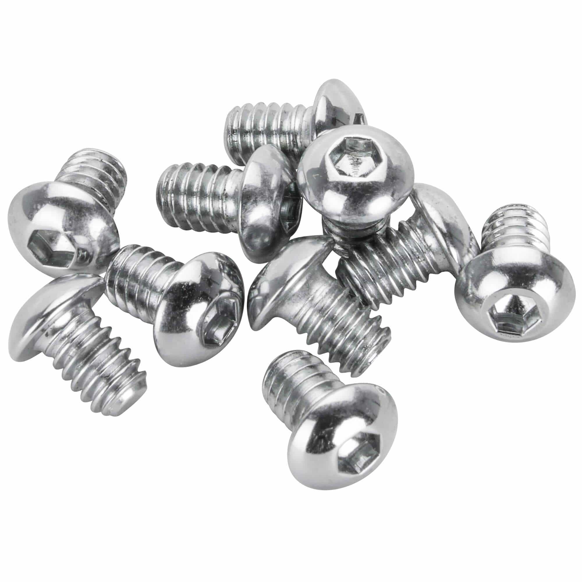 #BHC-827 1/4-20 x 3/8 inch Length Chrome Button Head Allen Bolt - 10 Pack