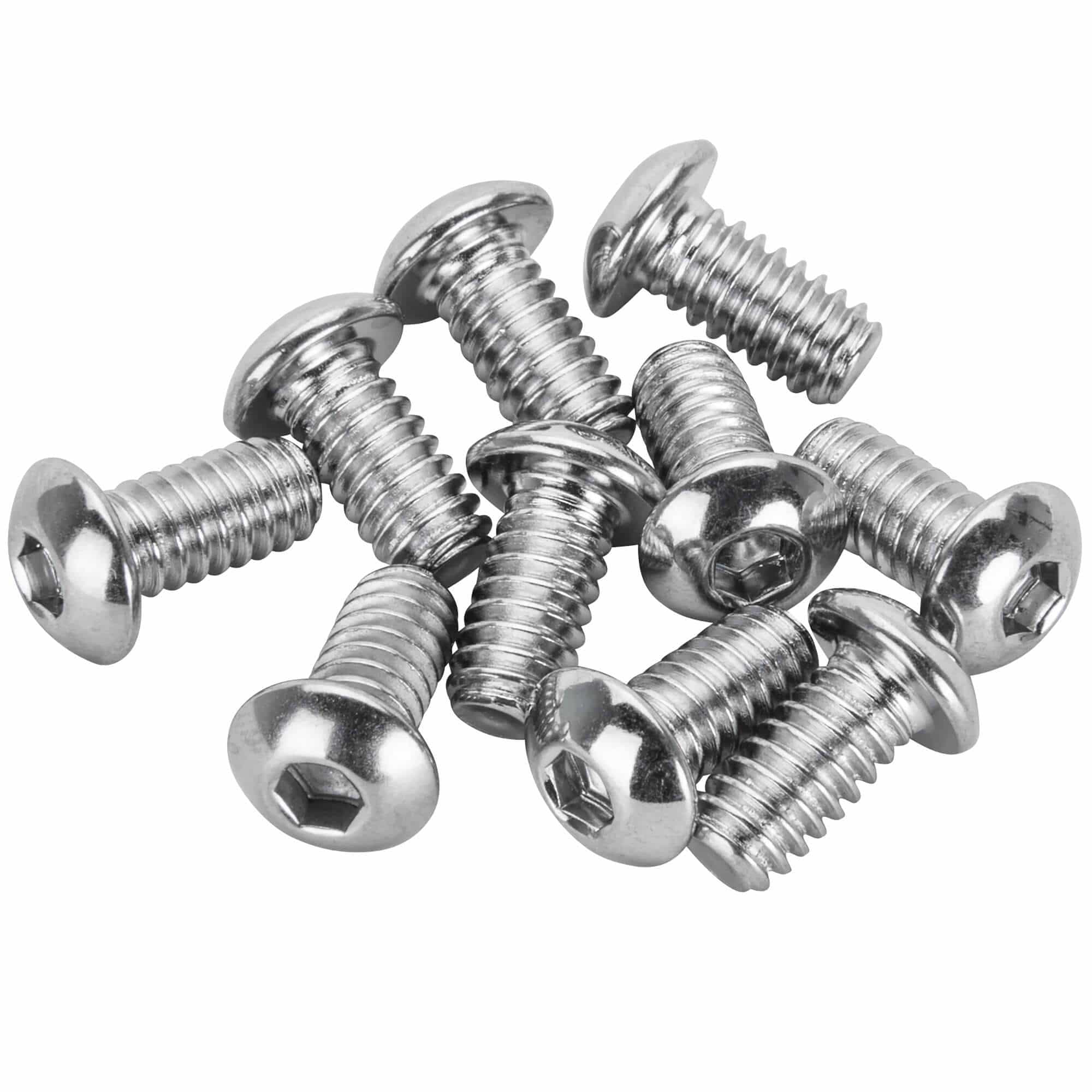 #BHC-828 1/4-20 x 1/2 inch Length Chrome Button Head Allen Bolt - 10 Pack