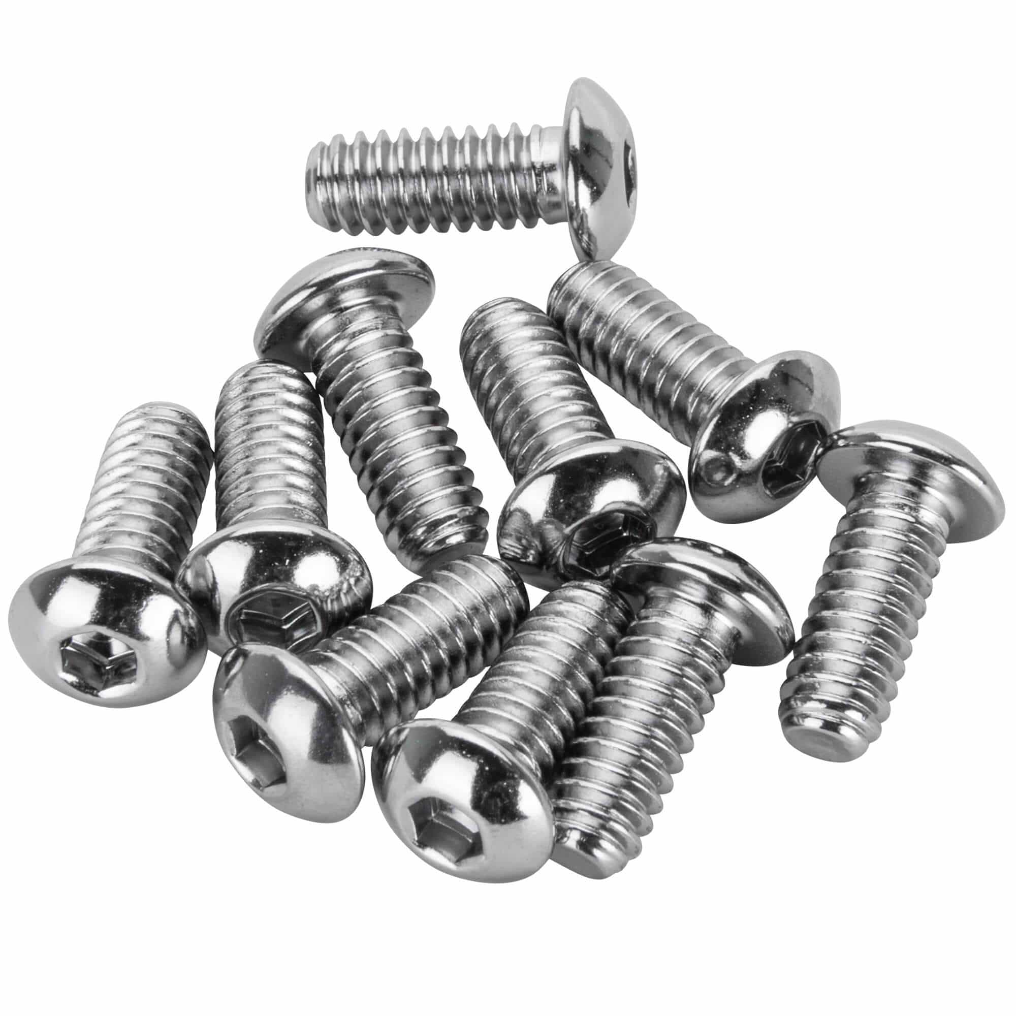 #BHC-829 1/4-20 x 5/8 inch Length Chrome Button Head Allen Bolt - 10 Pack